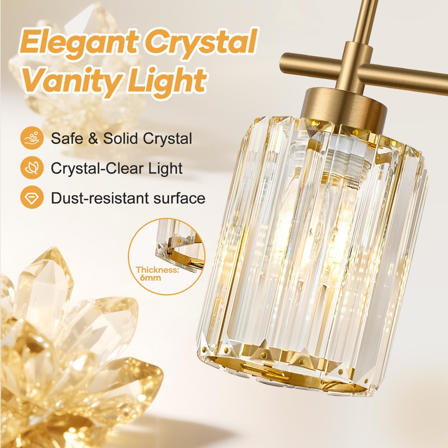 Detalle de Meybiok Bathroom Vanity Light, Brushed Gold