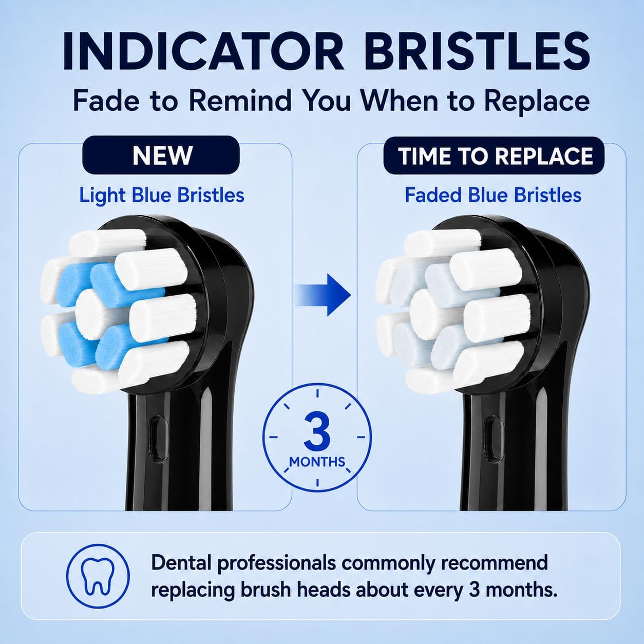 Detalle de Soft Replacement Brush Heads Compatible with Oral-B iO 2–10, Black, 8 Count
