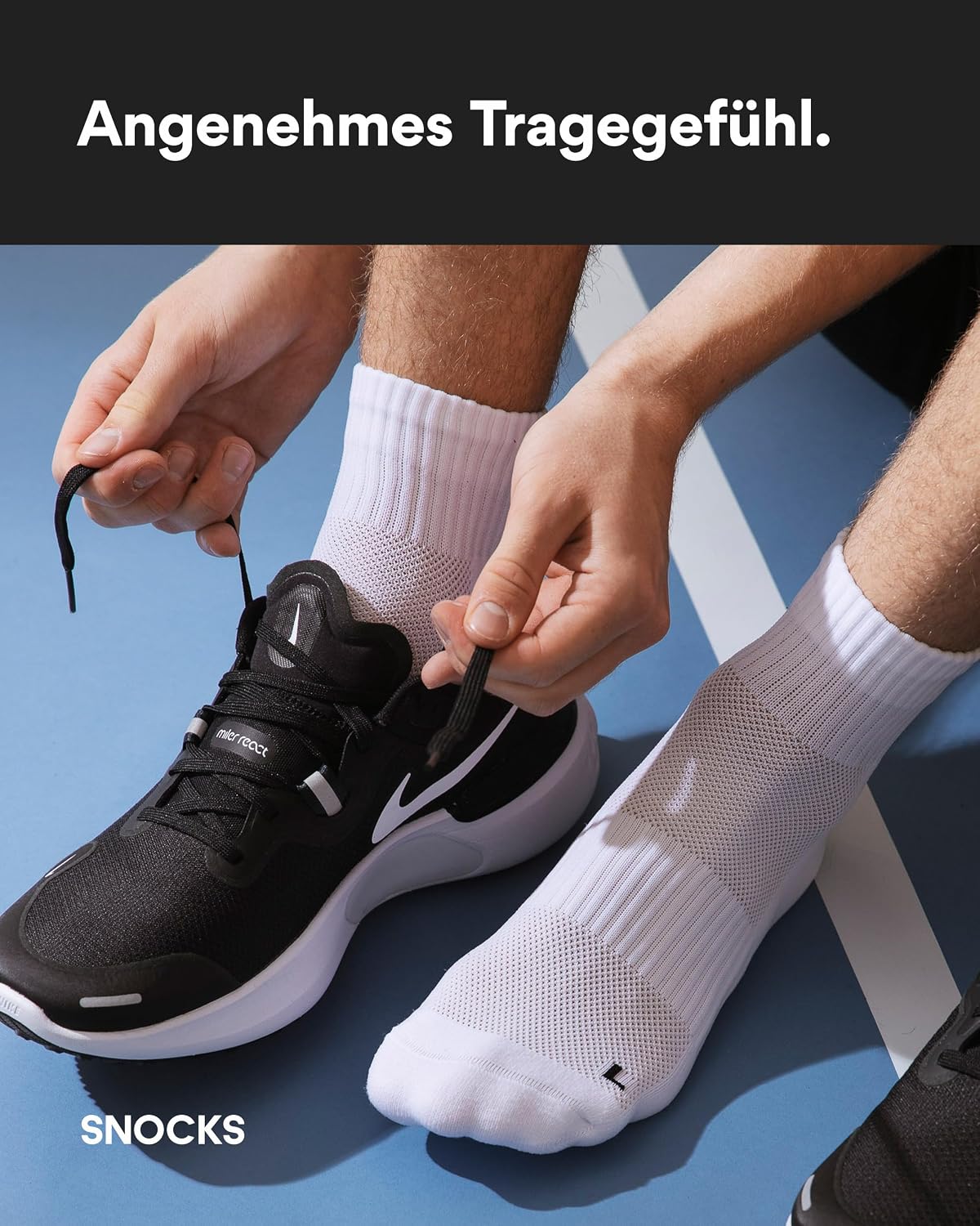 Detalle de Snocks Mittelhohe Laufsocken (4 Paar) – atmungsaktive Sport-Quarter-Socken ohne Verrutschen, Gr. 35–50