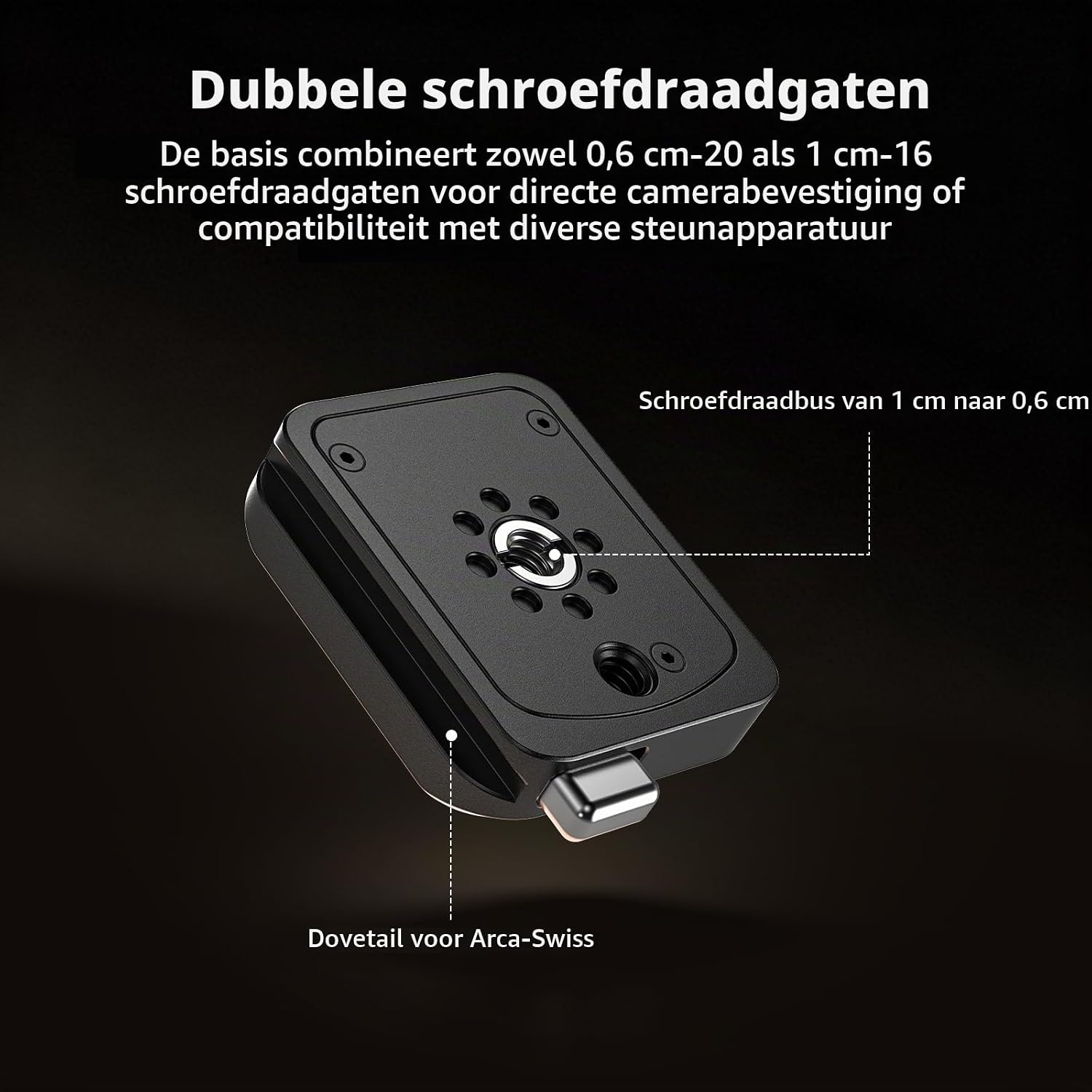Detalle de SMALLRIG 5898 verticale Arca-Swiss-snelspankit met dubbele vergrendeling