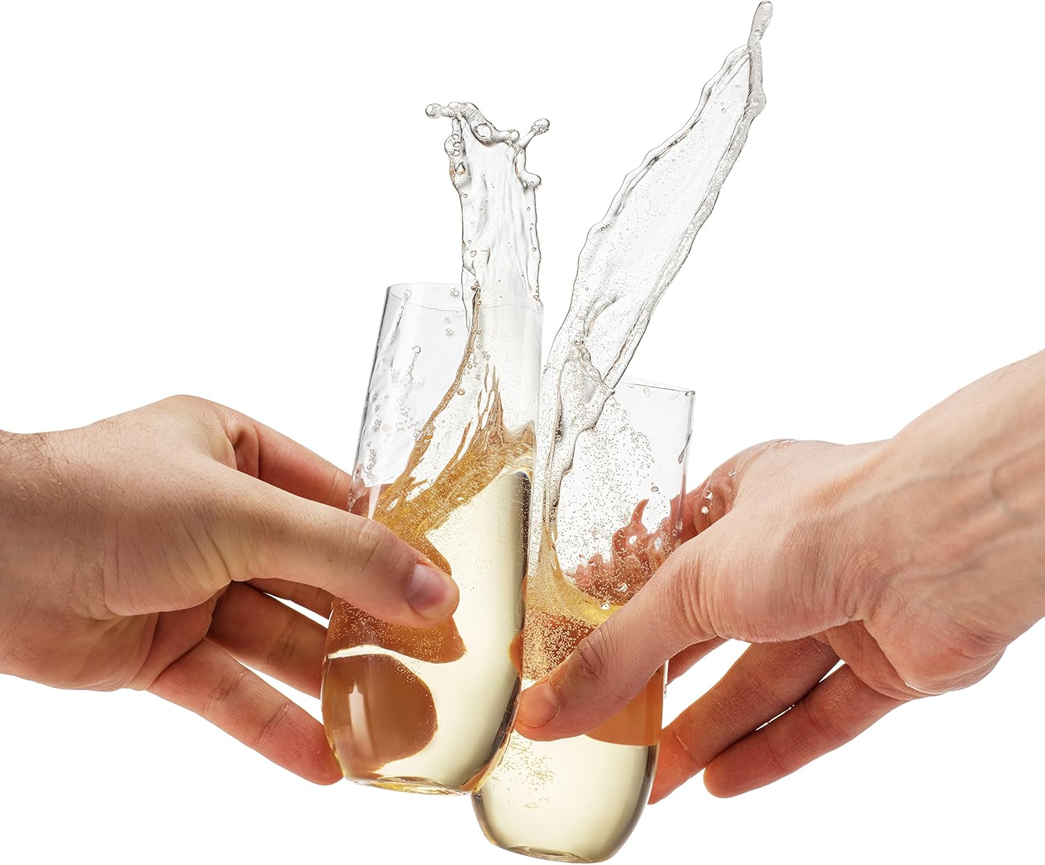 Thumbnail 2 de Munfix 48-Pack Stemless Clear Plastic Champagne Flutes (9 oz) — Disposable, Shatterproof, BPA-Free