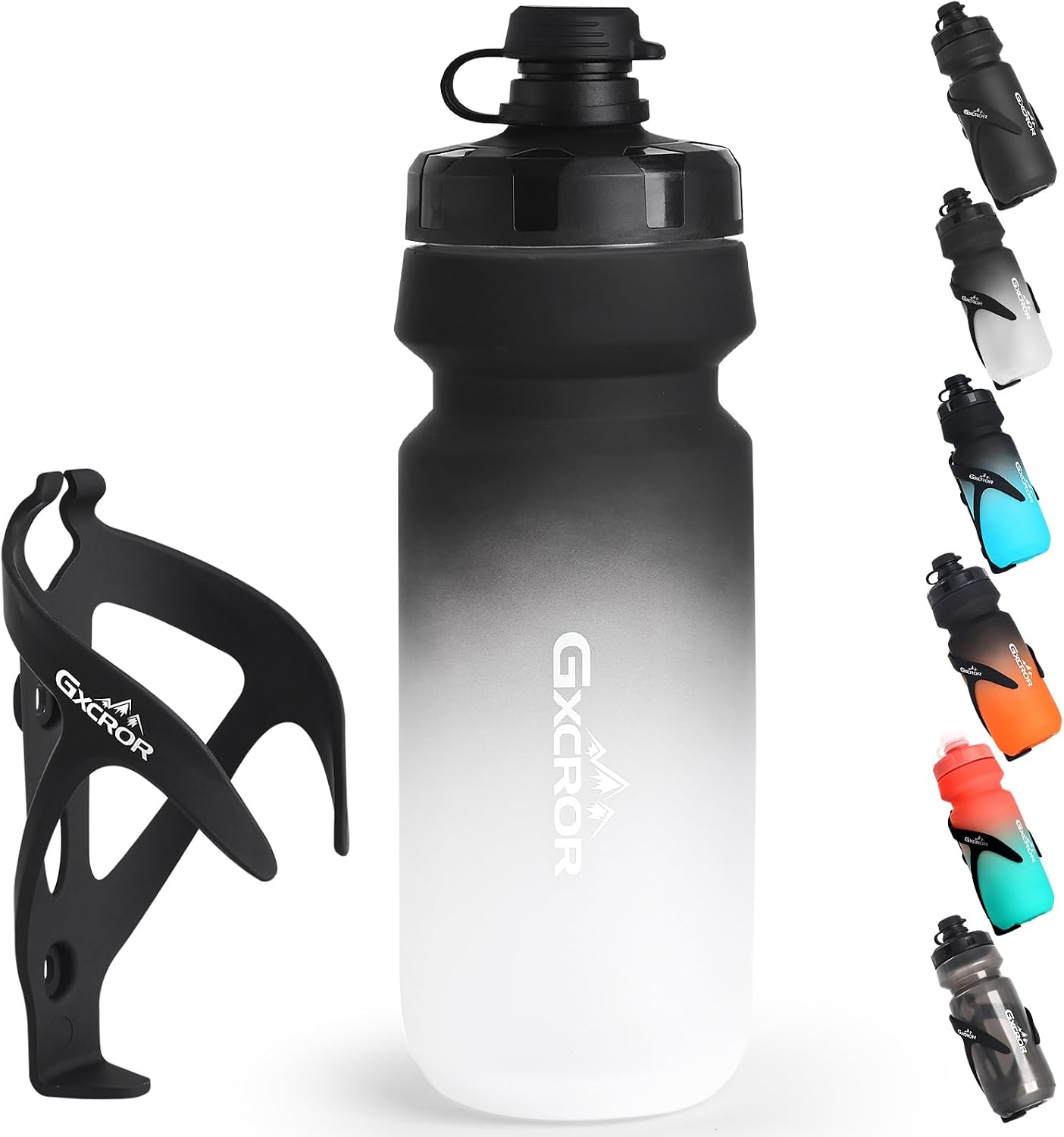 GXCROR bike water bottle holder with bottle combo (lightweight, leak-proof cage set)