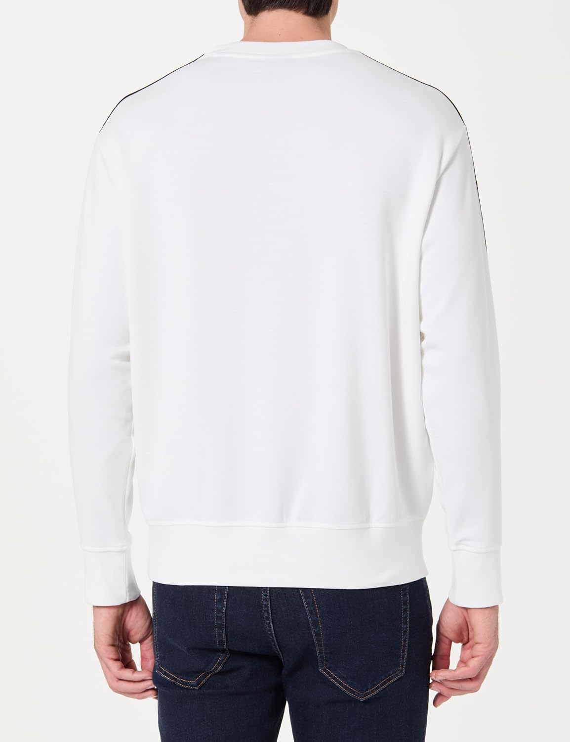 Detalle de Armani Exchange Essential Striped Sleeve: Maglia di Tuta Uomo con Logo Side Signature