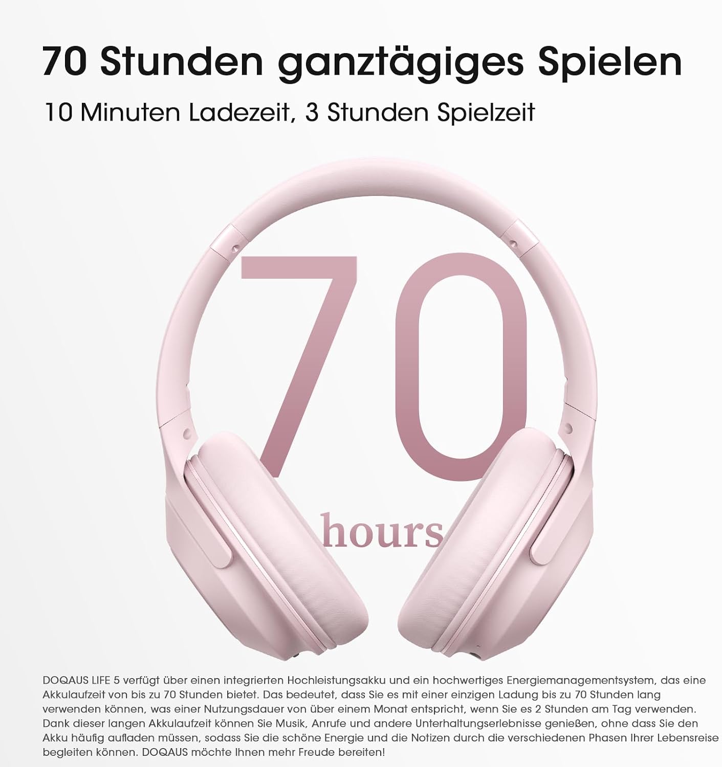 Detalle 2 de DOQAUS Bluetooth Over-Ear mit 70 Std.