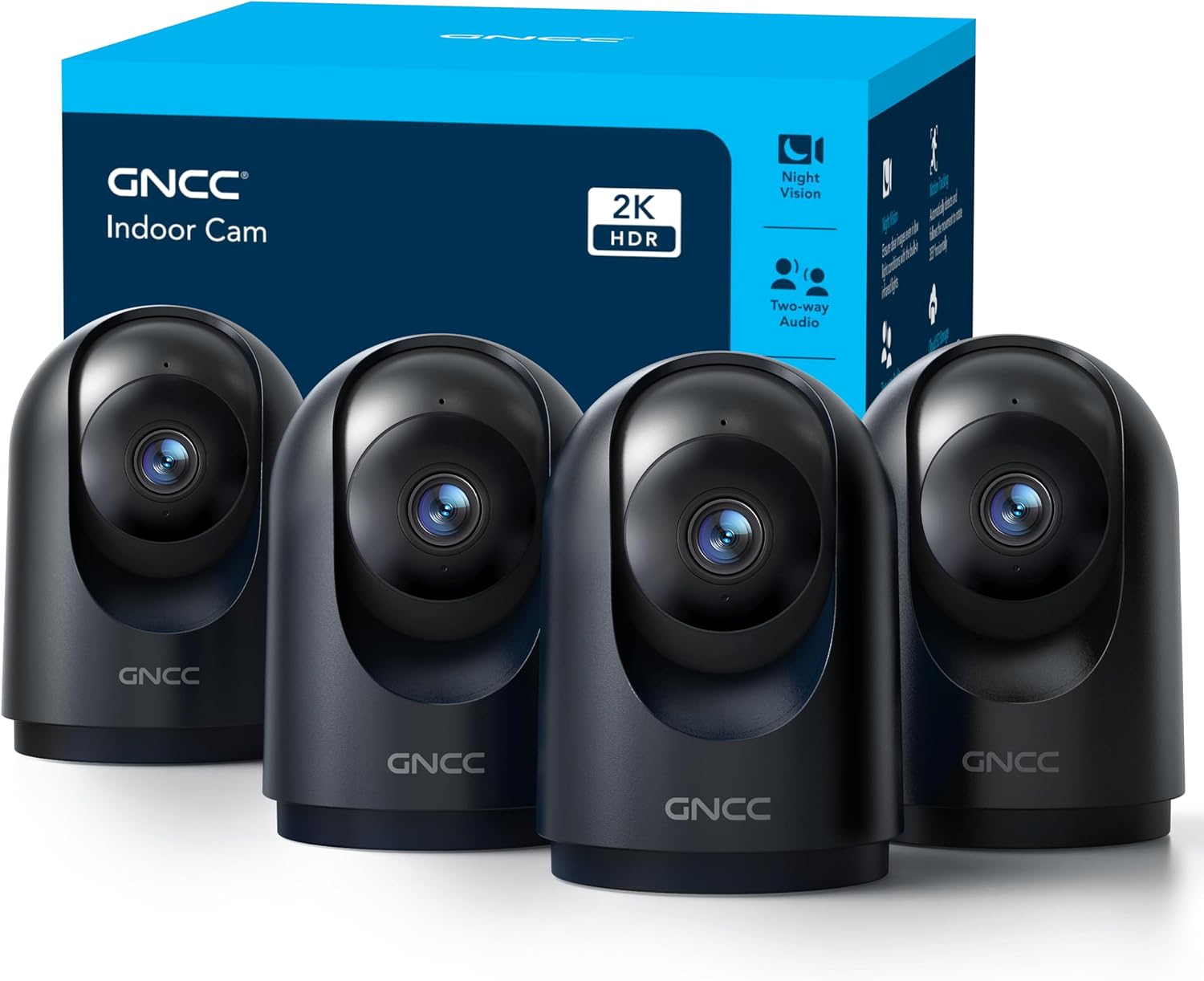 Detalle de GNCC GP5B-4 2K-binnencamera’s, 4-pack met automatische tracking en tweeweg-audio
