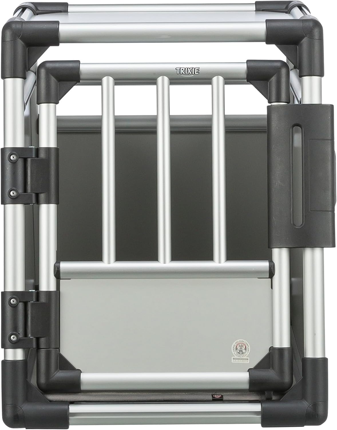 Detalle 2 de TRIXIE Hunde-Transportbox Aluminium Graphit L (92 × 64 × 78 cm) – sicher, geräuscharm und platzsparend