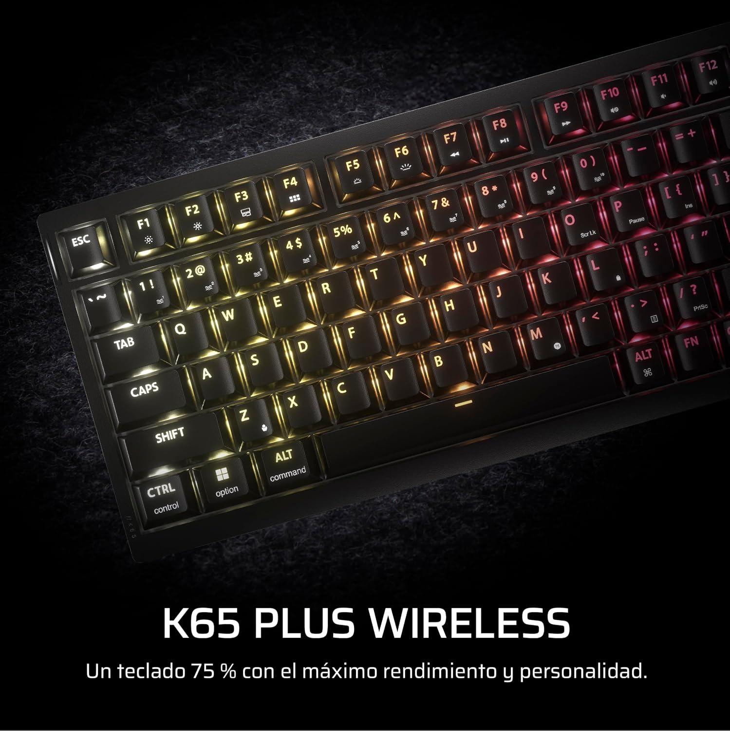 Detalle 2 de Corsair K65 Plus Wireless – Teclado Mecánico RGB 75%