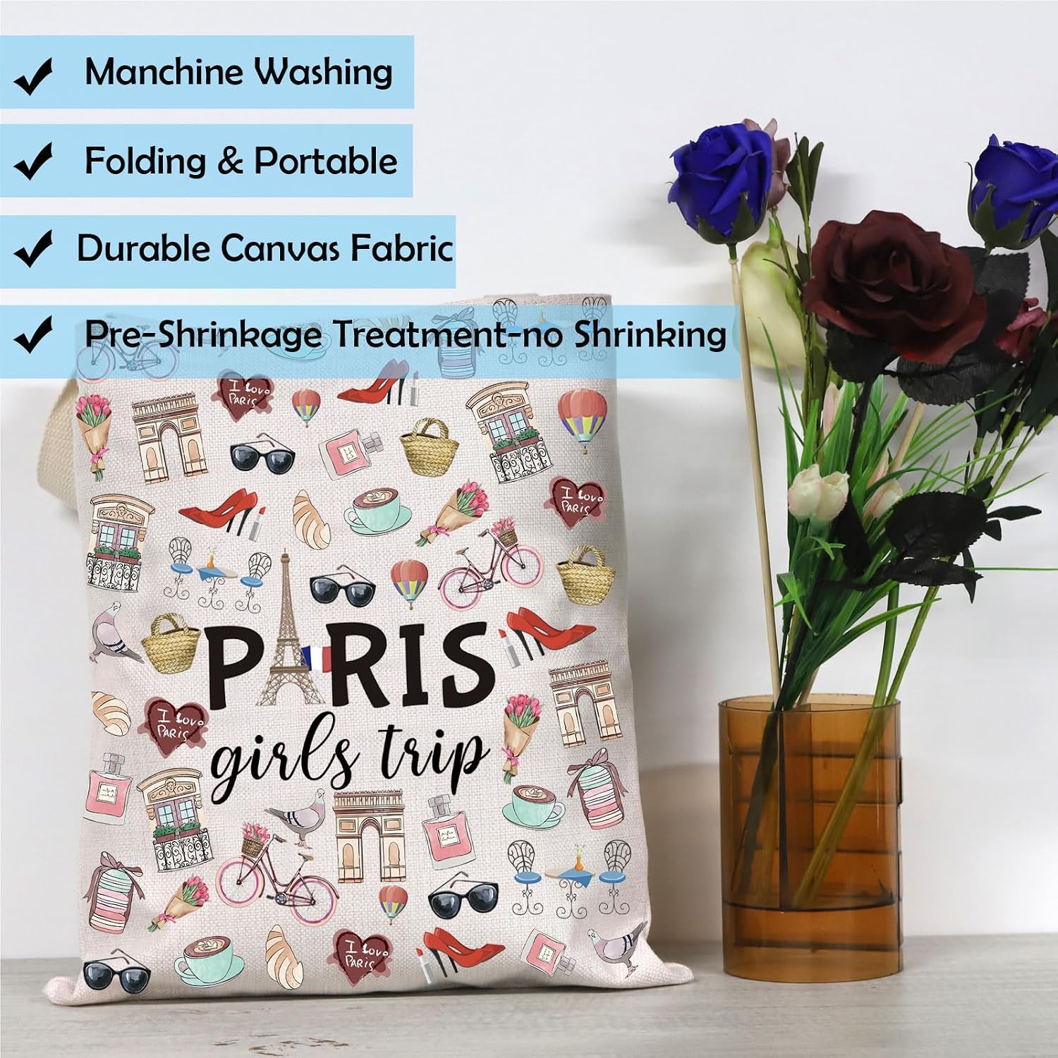 Thumbnail 6 de JTOUK Paris Girls Trip Makeup Bag 9.05in
