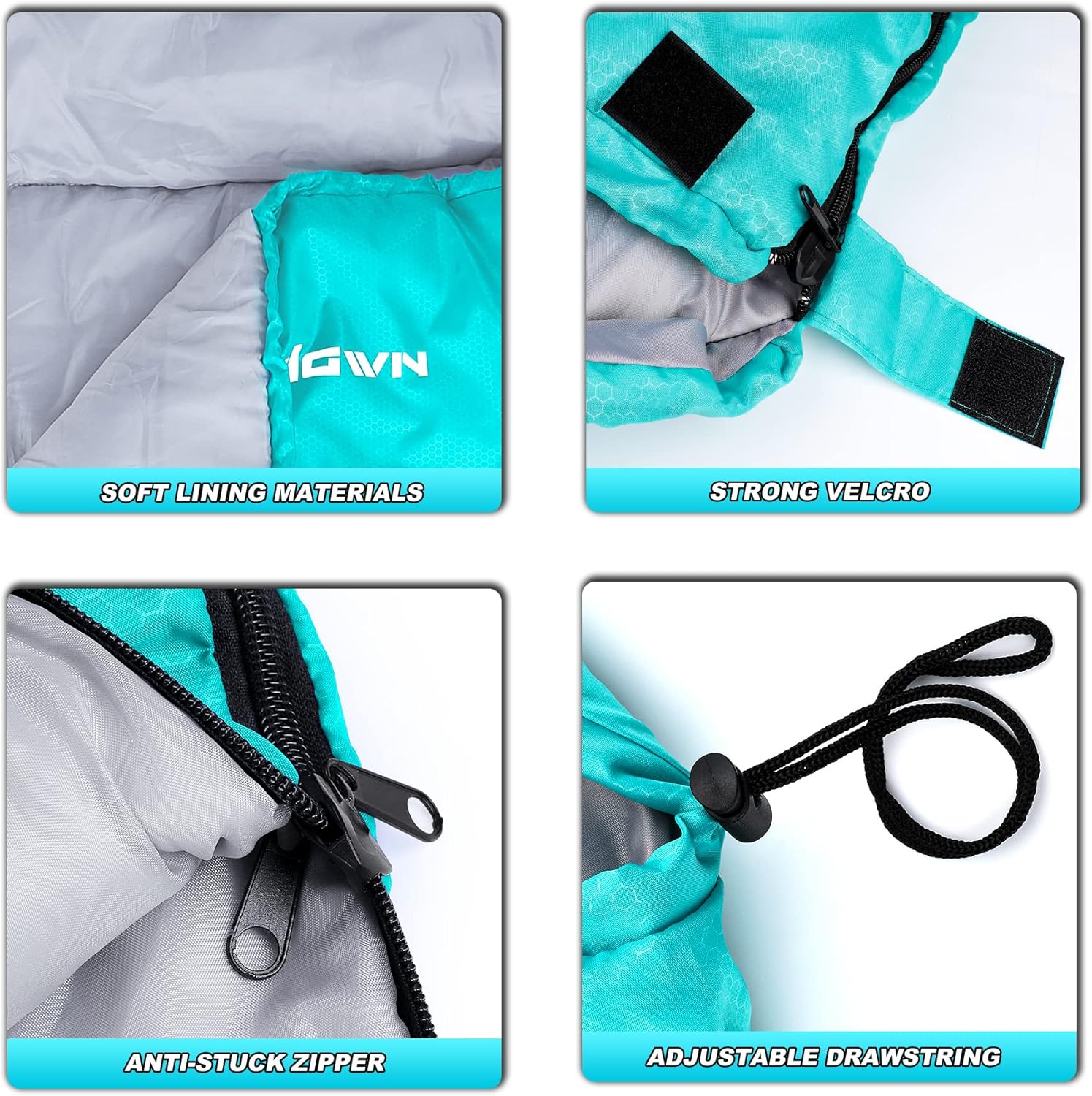 Detalle 2 de Yordawn Sacco a Pelo 4 Stagioni: Sacco da Campeggio Ultraleggero e Impermeabile con Compressore, 50℉/10℃