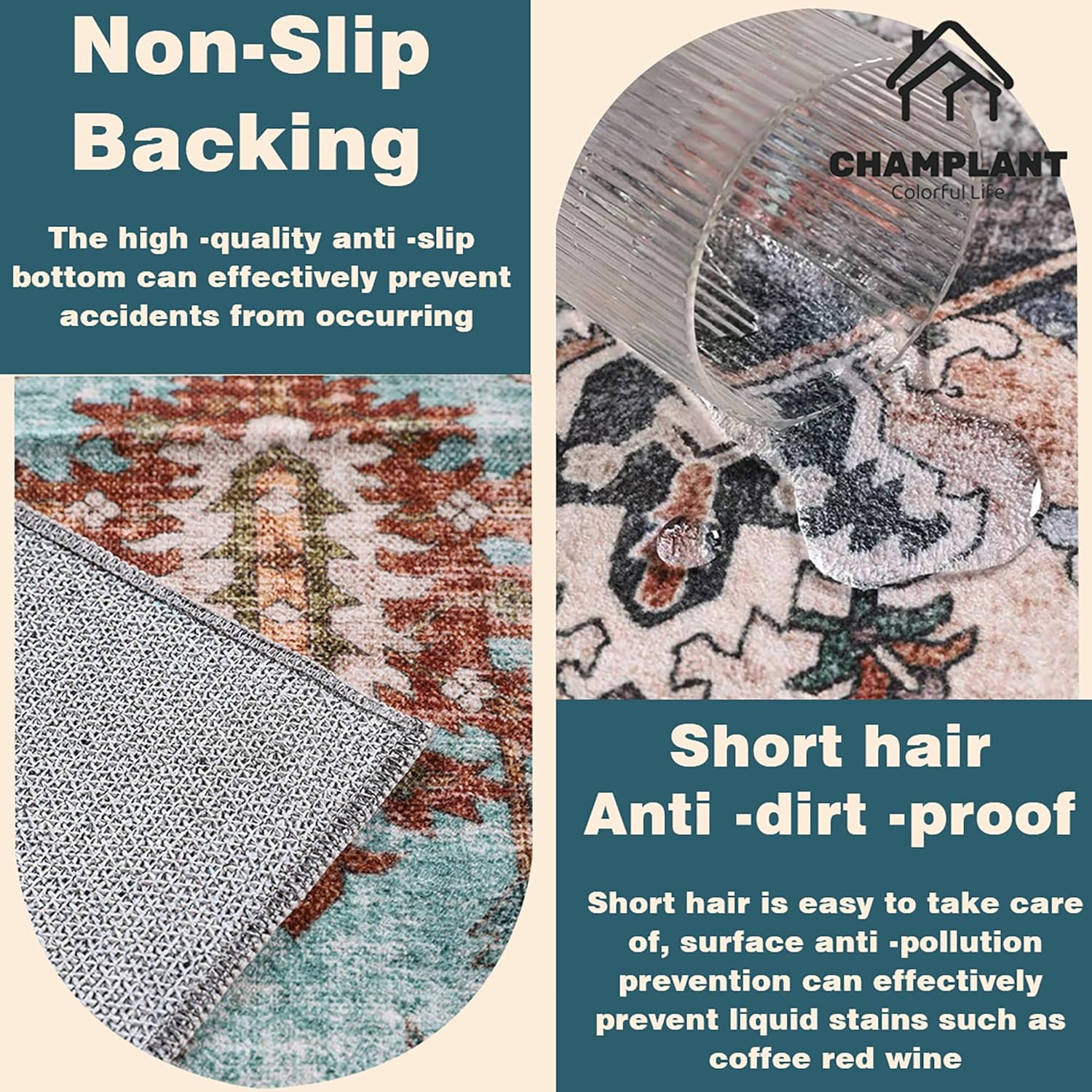 Thumbnail 4 de CHAMPLANT Dark Blue area rug, 3x5 ft