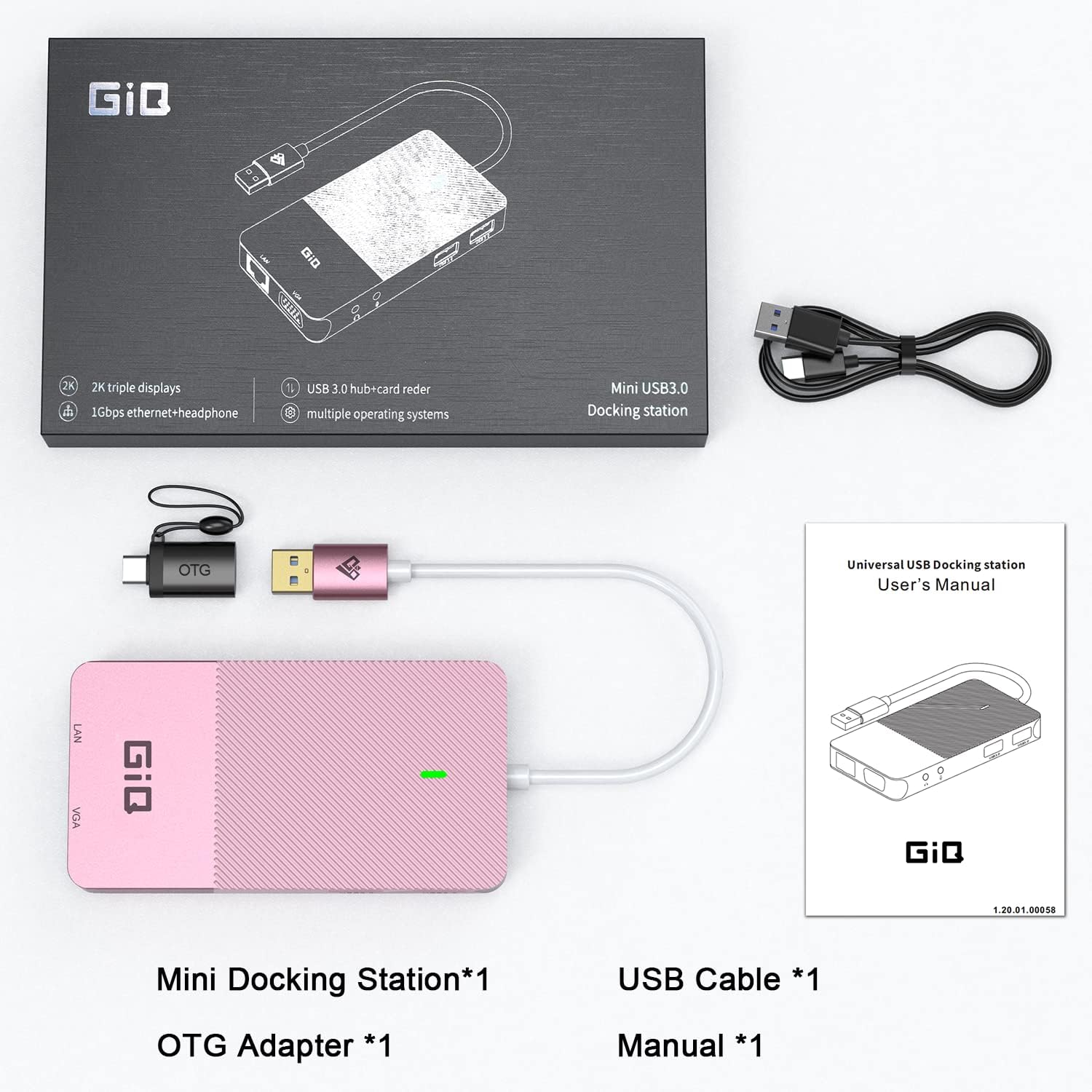 Thumbnail 6 de GIQ USB C HUB Docking Station: Multi‑Schermo e Rete per MacBook e Notebook compatibili