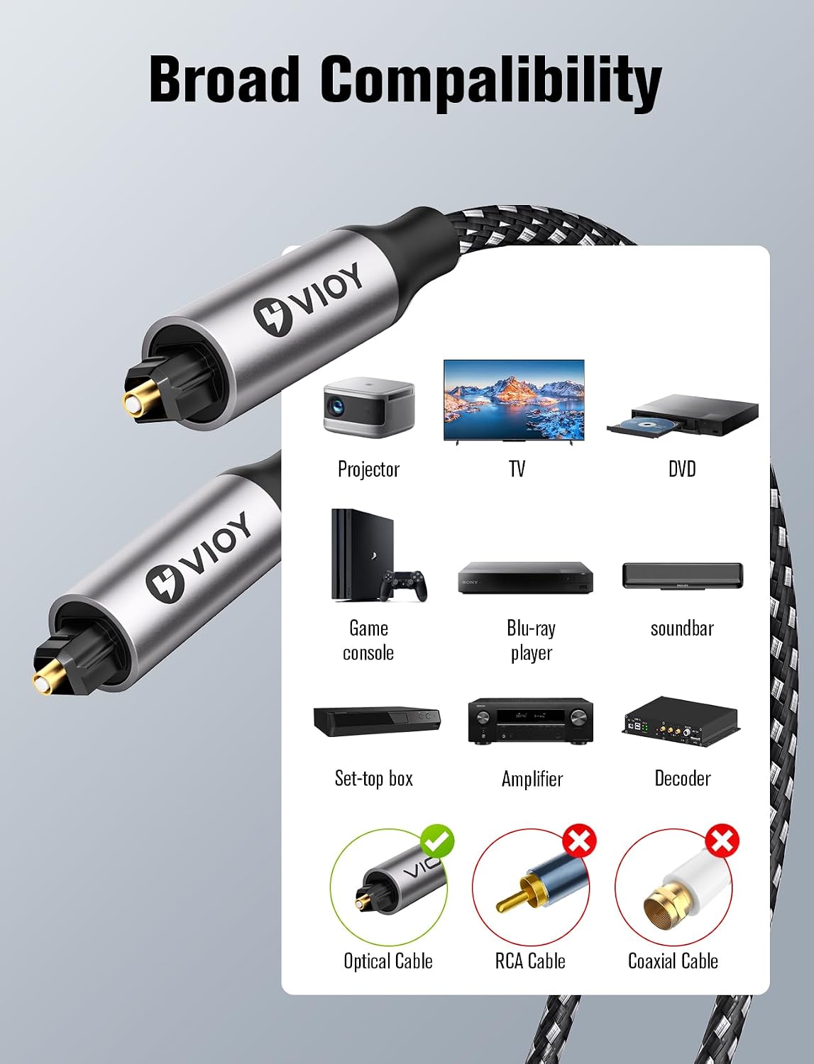 Thumbnail 1 de VIOY Optical Audio Cable 8M review: a durable long Toslink for home cinema and gaming