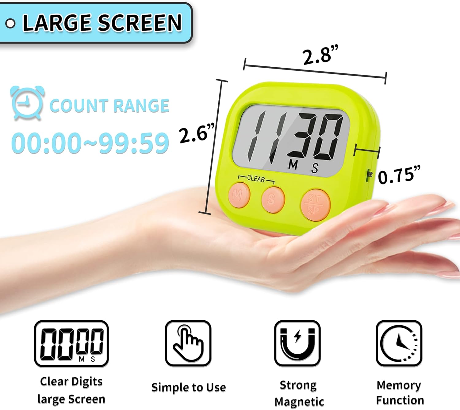 Thumbnail 3 de Classroom Timers for Teachers Large Magnetic 2-pack ⏱️