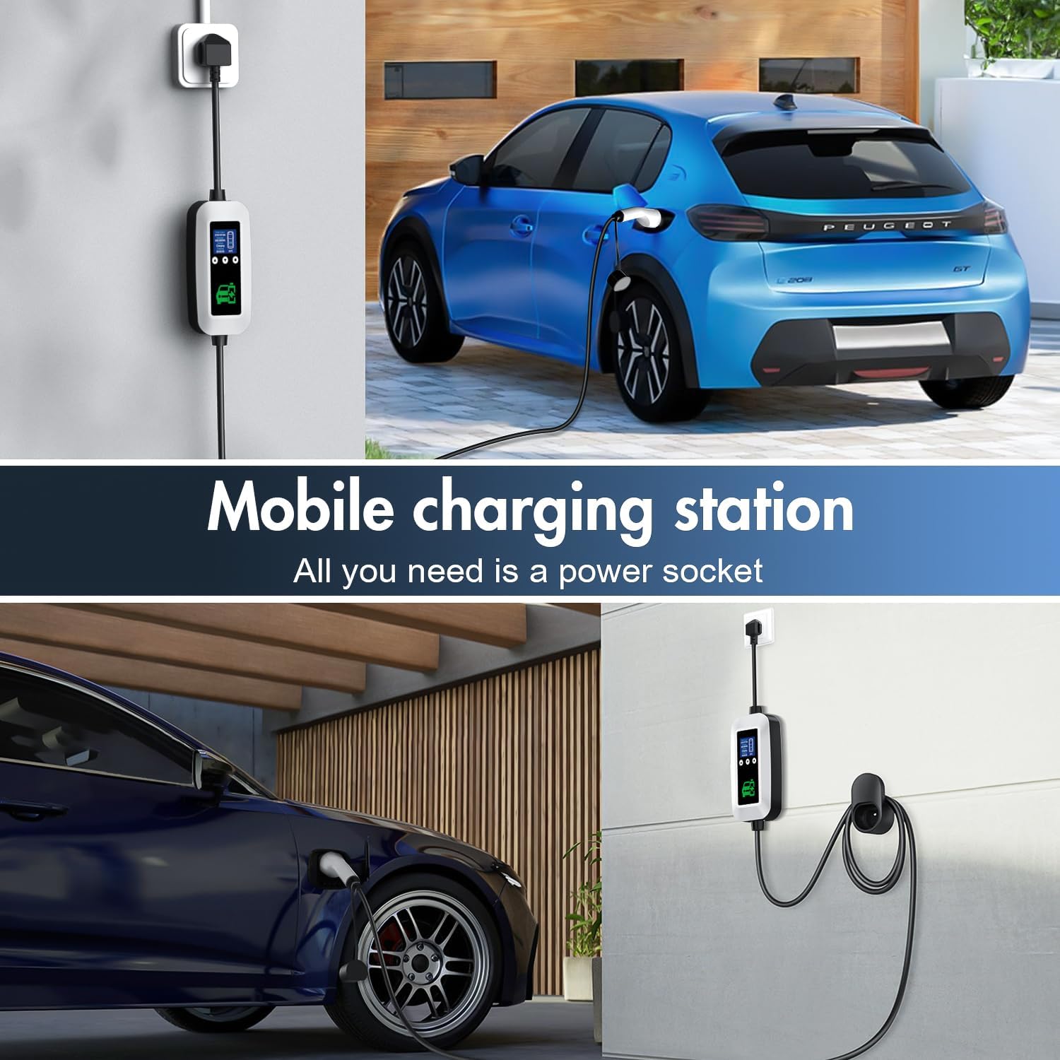 Detalle 2 de FNITAER EV Charger Cable Type 2 to 3 Pin 3 kW ⚡️🔌