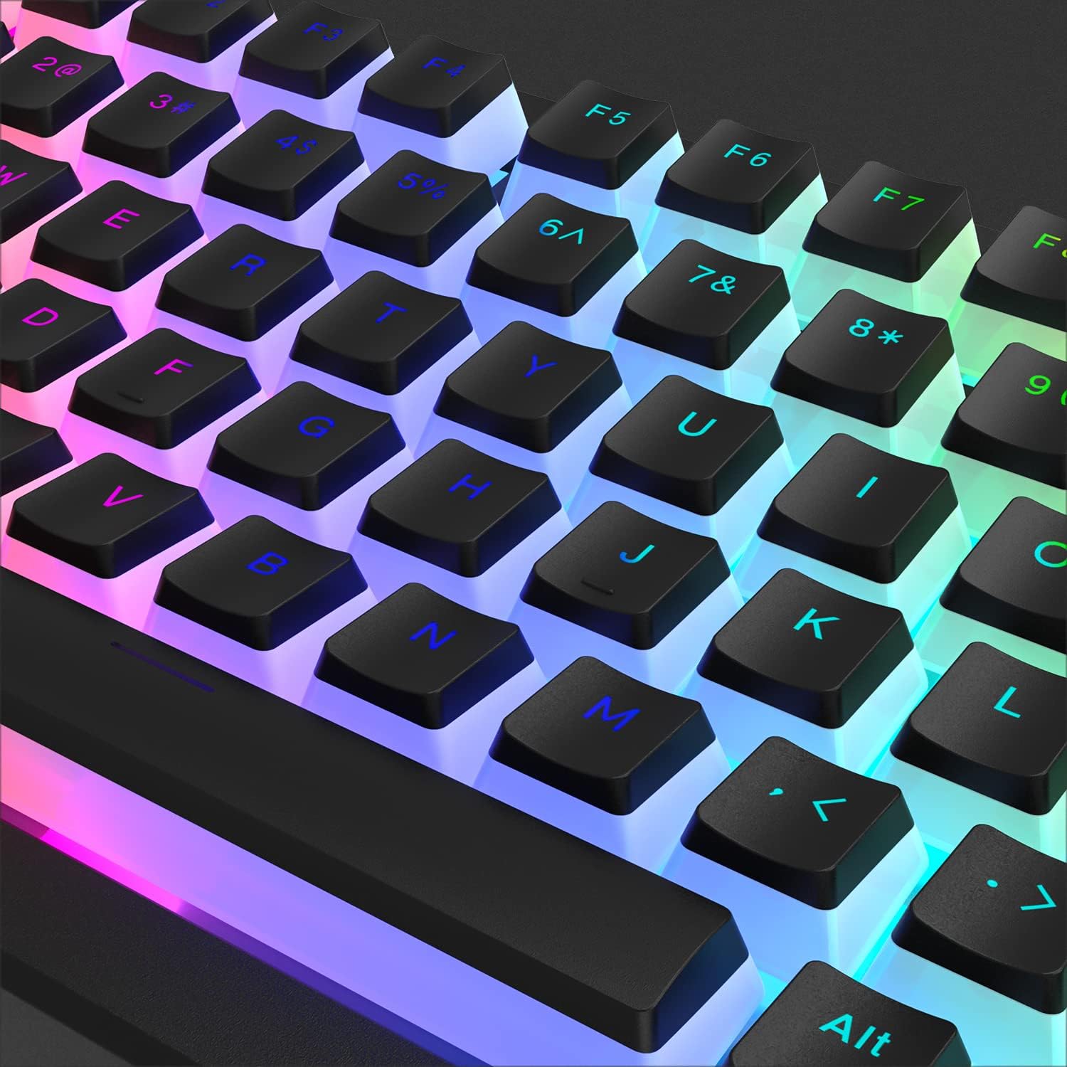 Thumbnail 5 de Womier Pudding – 165 czarnych nakładek PBT, profil OEM i efekt RGB