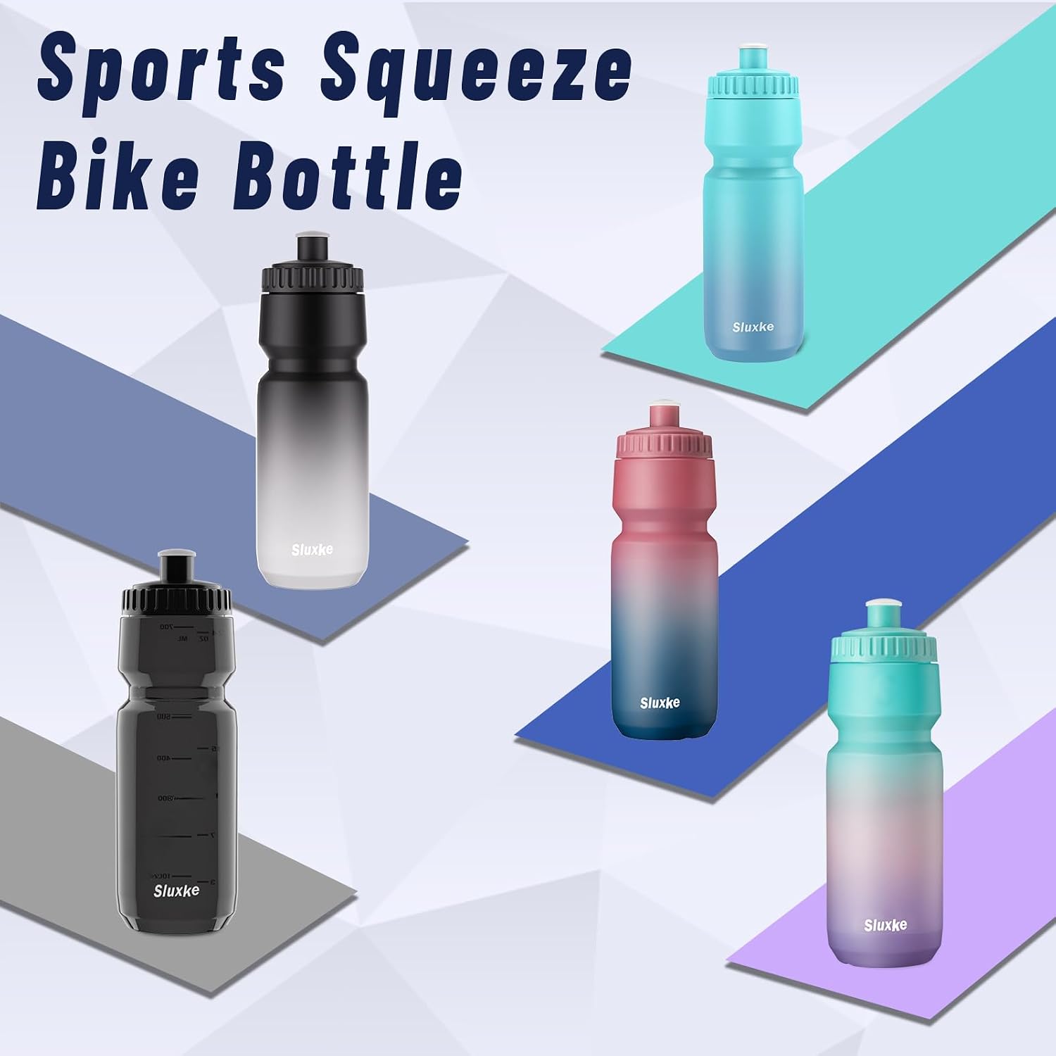 Thumbnail 6 de SLUXKE 24oz Cycling Water Bottle 2Pack 720ml
