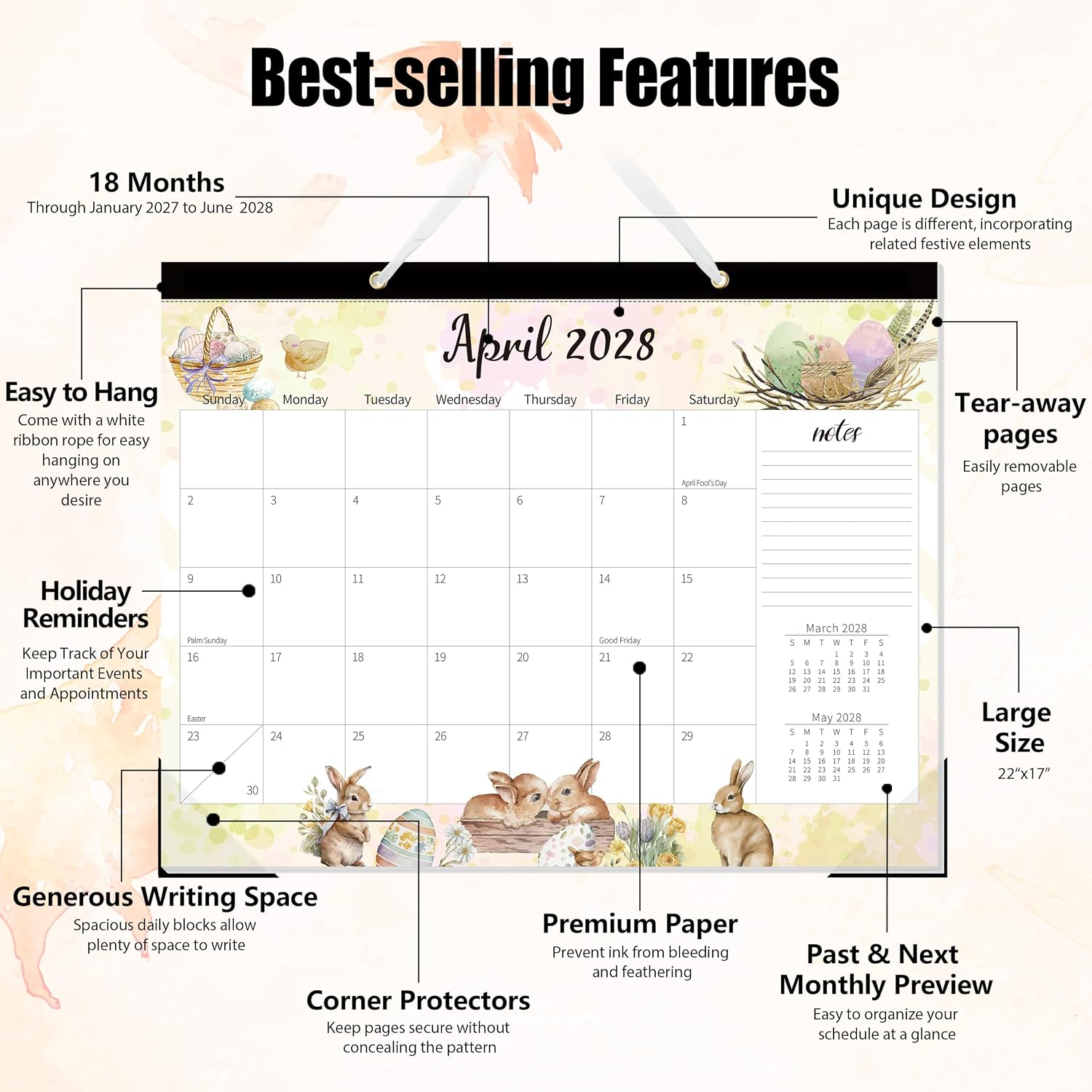 Detalle 2 de GuassLee Desk Calendar, 22" x 17