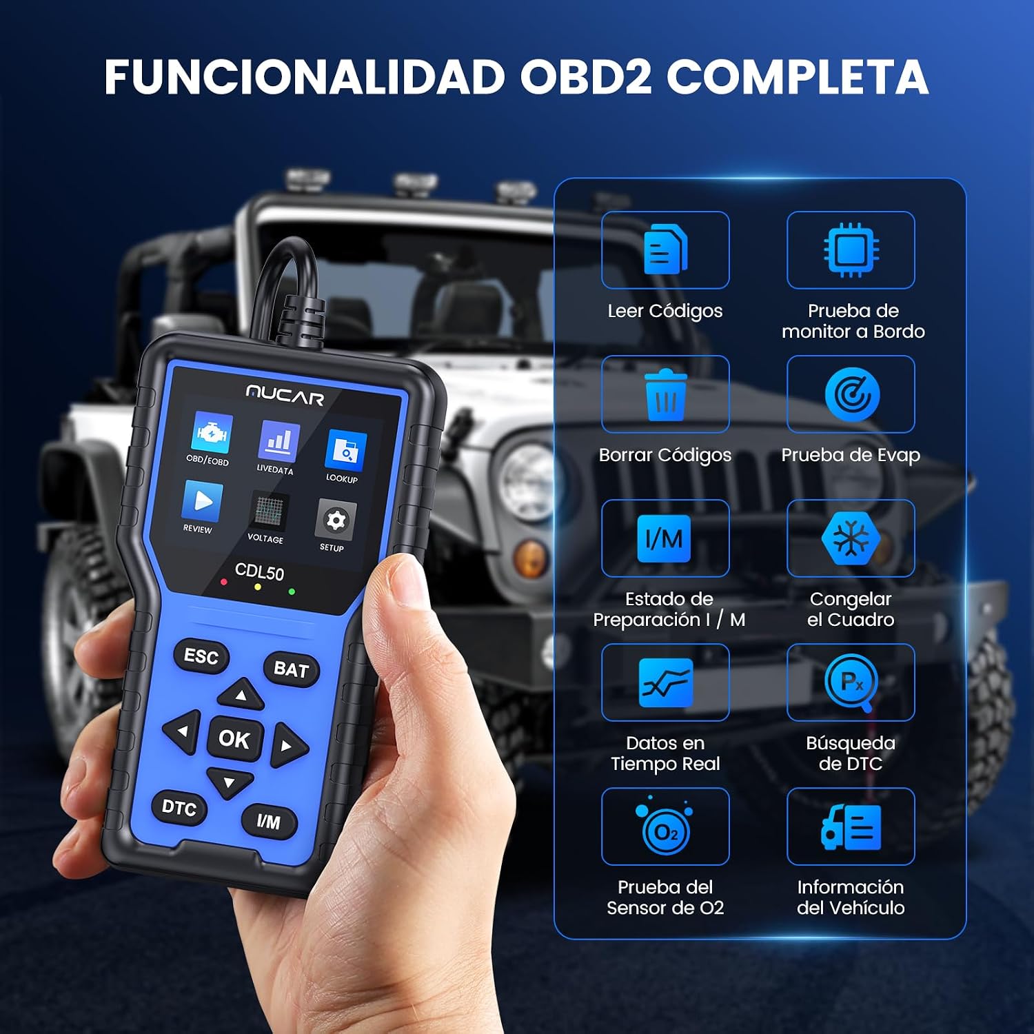Detalle 2 de mucar CDL50 OBD2 Diagnosis coche