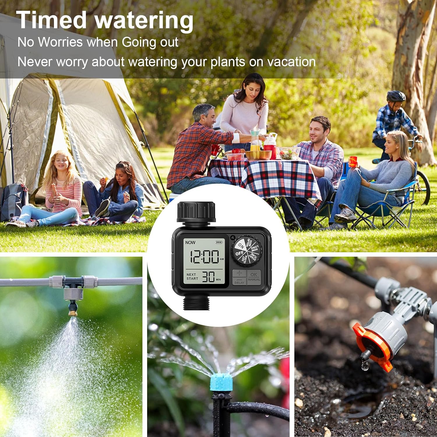 Thumbnail 6 de Xtsuen Bewässerungscomputer für Schlauchbewässerung mit Regenverzögerung & manuellem Modus