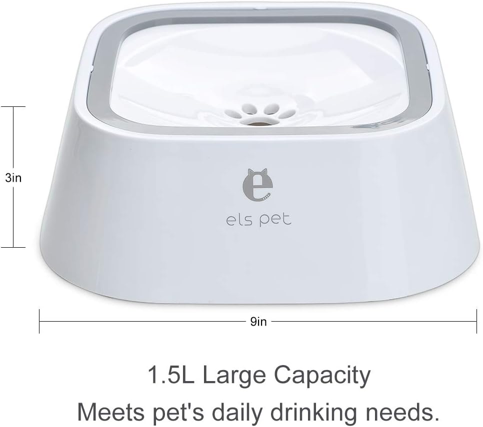 Thumbnail 4 de Dog Water Bowl Splash-Free 1.5L White