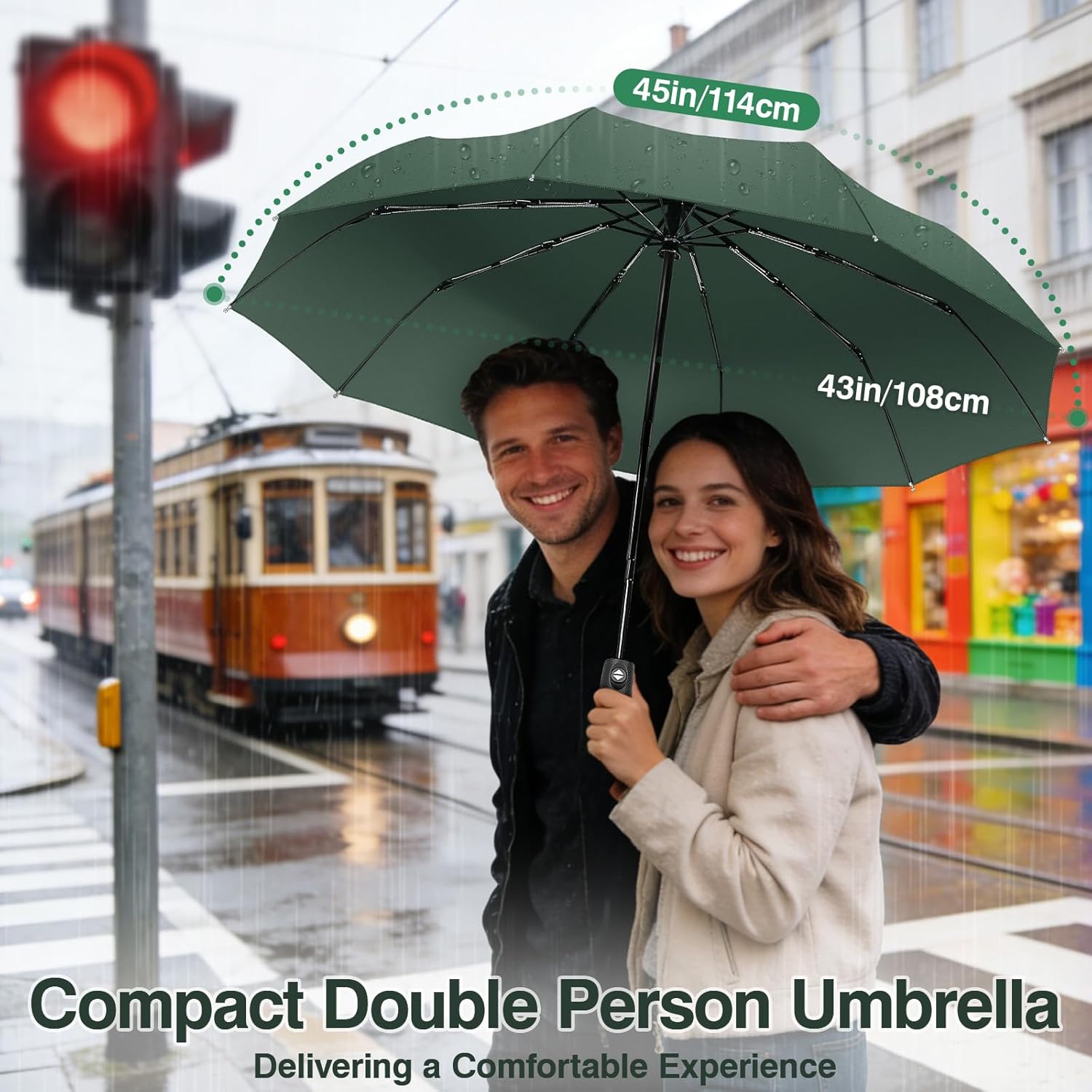 Thumbnail 2 de ZOMAKE Parapluie pliant compact automatique anti-vent, mini noir (10 brins)