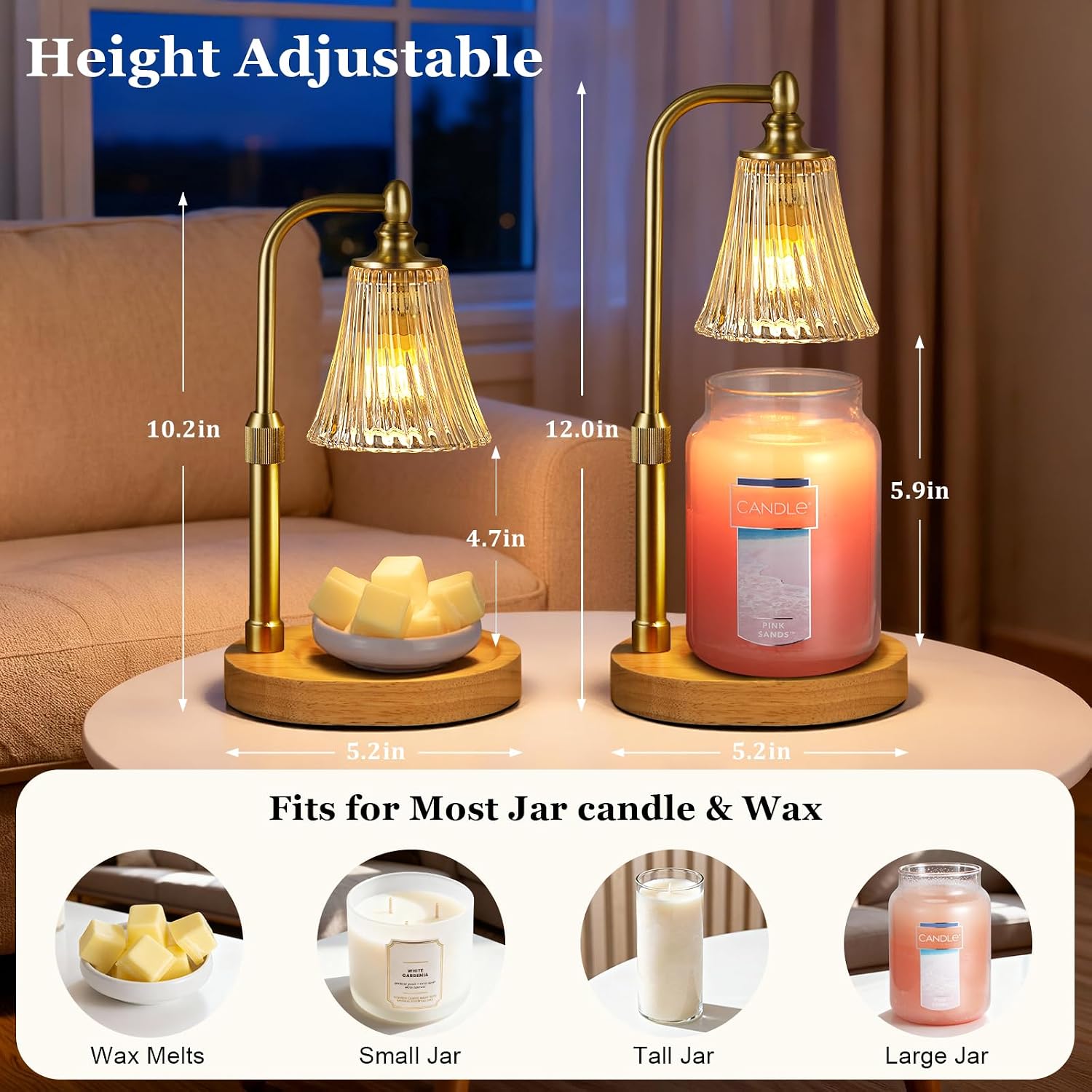Detalle 2 de Candle Warmer Lamp 6in Adjustable 🕯