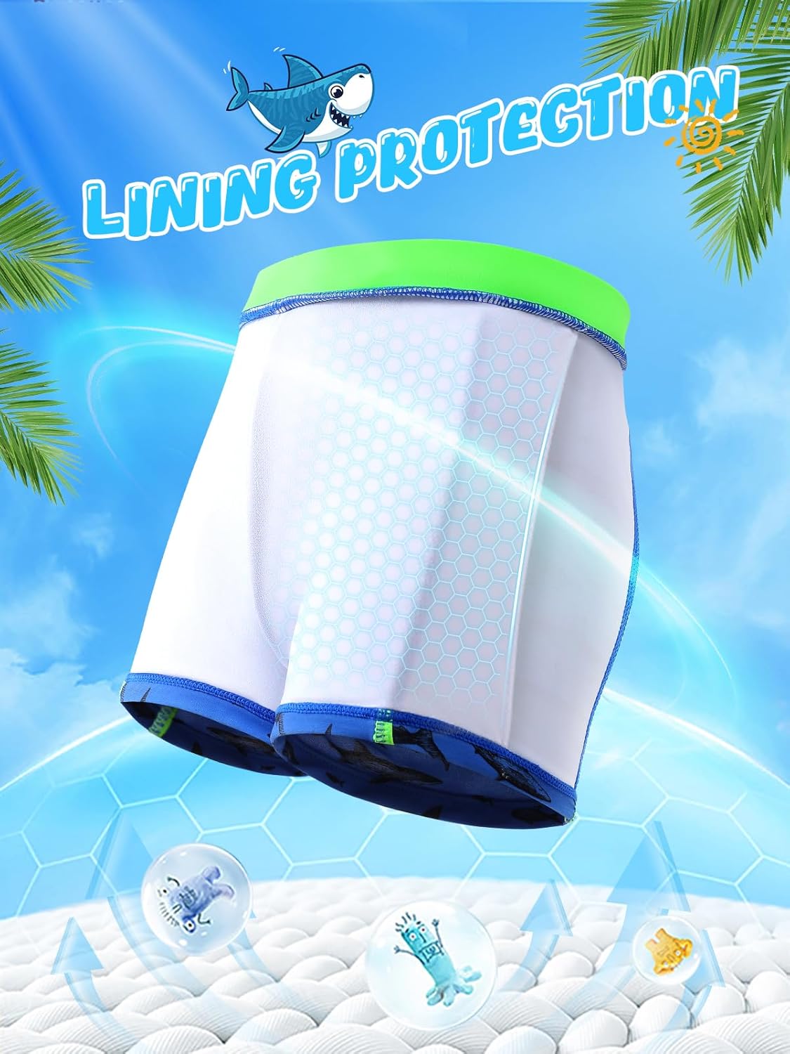 Thumbnail 1 de Aiseyi short de bain garçon avec taille élastique doublée