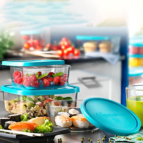 Detalle de Bormioli Rocco 1663028 Plat Carré en Verre avec Couvercle 2,8 L – Transparent