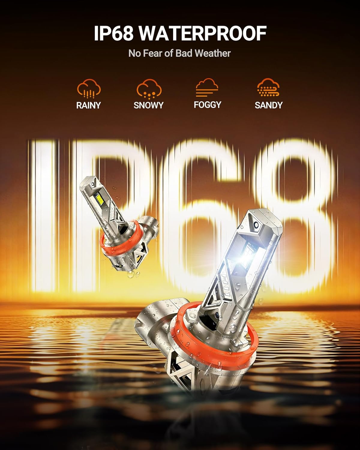 Thumbnail 4 de SEALIGHT H11/H9/H8 LED Bulbs (H16 Driving Front Fog Light), 6500K White, Pack of 2