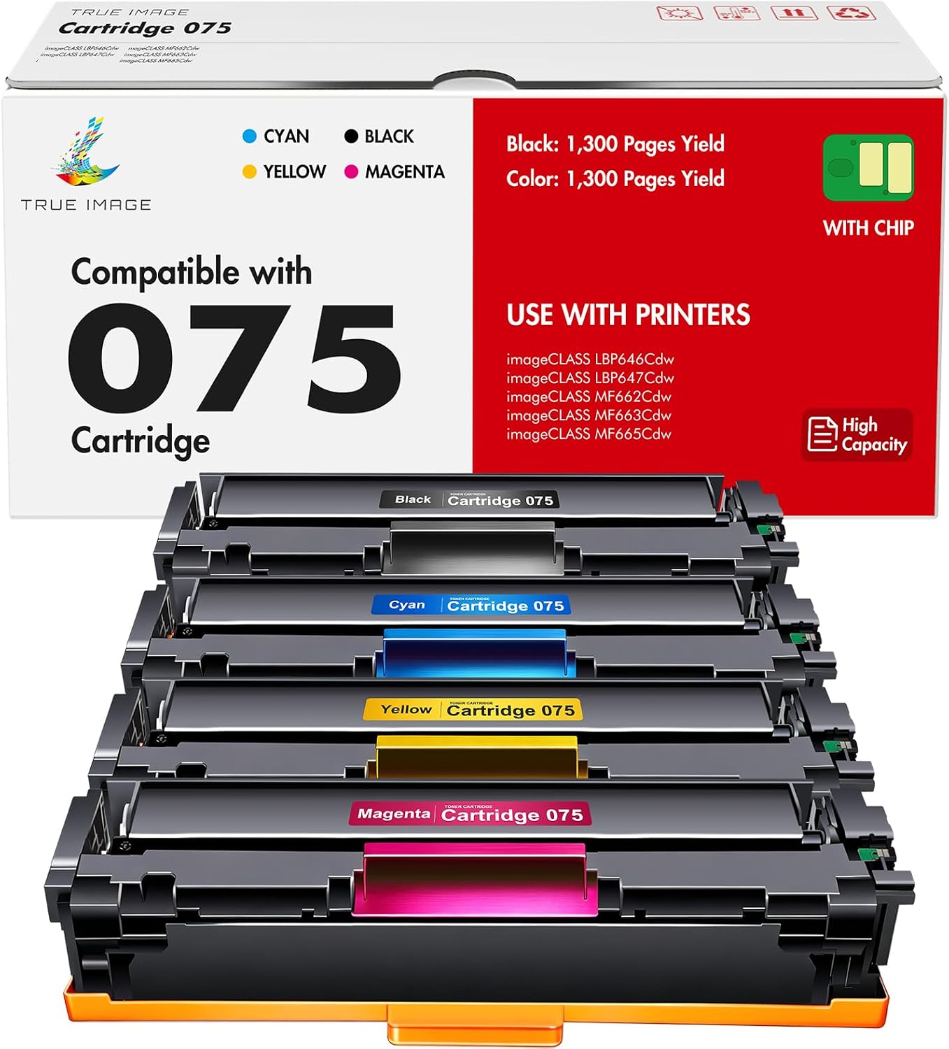Detalle de TRUE IMAGE 075 075H Toner Set for Canon Color ImageCLASS