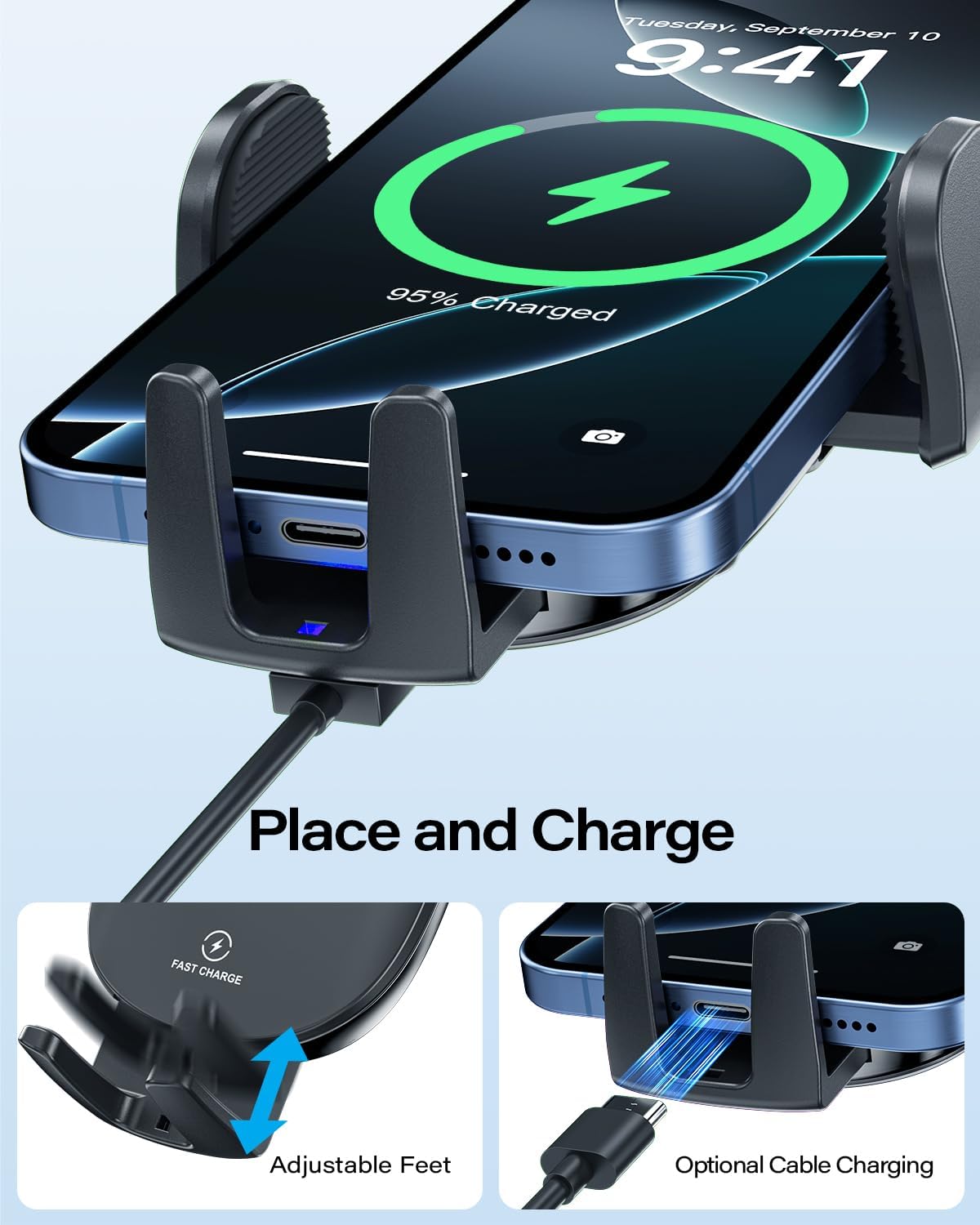 Thumbnail 4 de APPS2Car Sturdy CD Slot Wireless Charger 15W
