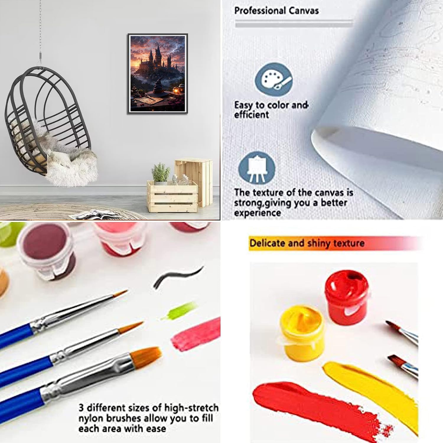 Detalle 2 de Lonmo Art Malen nach Zahlen für Erwachsene (16x20 Zoll) – DIY Paint-by-Numbers mit Acrylfarbe