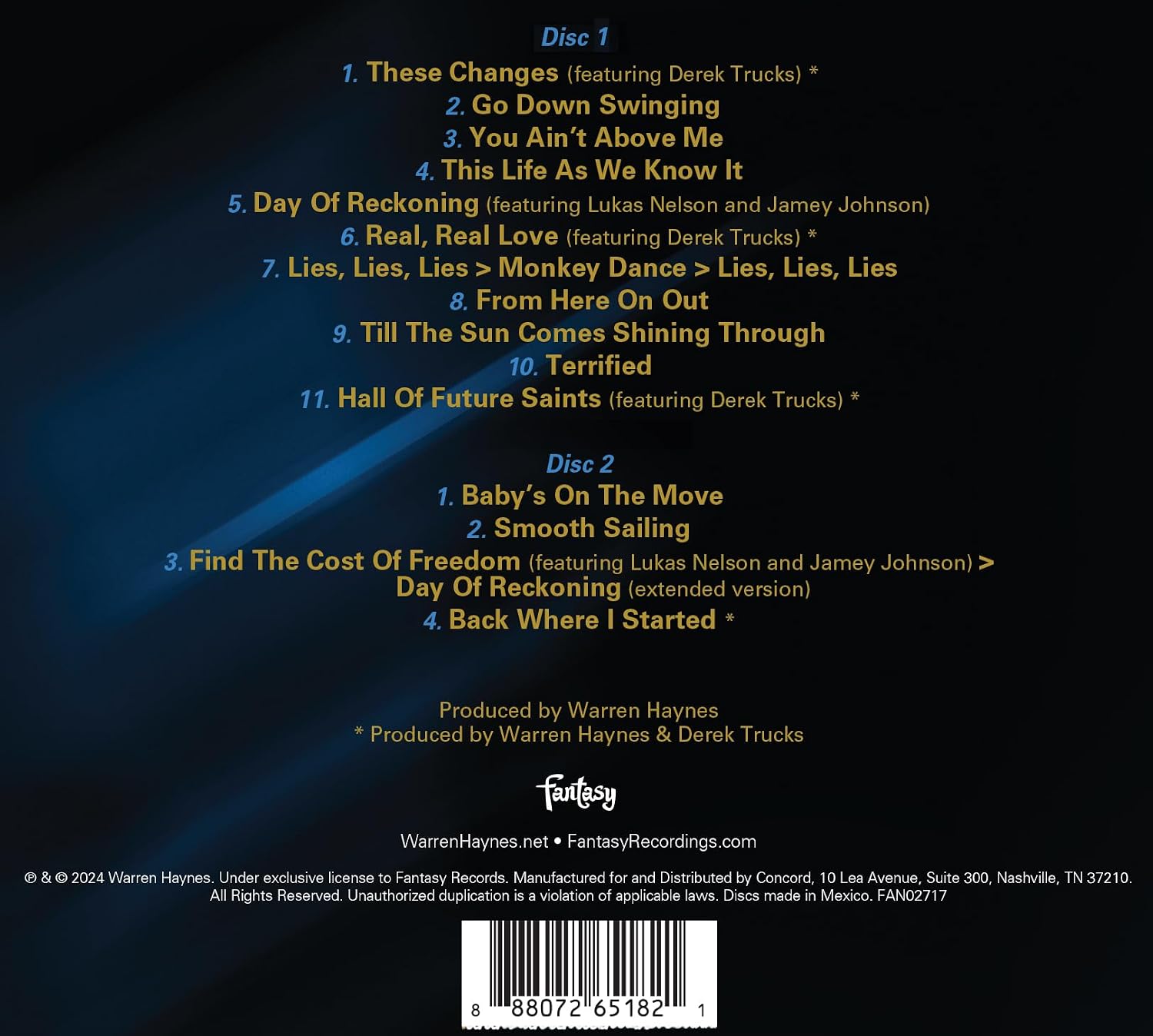 Detalle 2 de Warren Haynes 0888072651821 Million Voices Whisper Deluxe Edition 2-CD