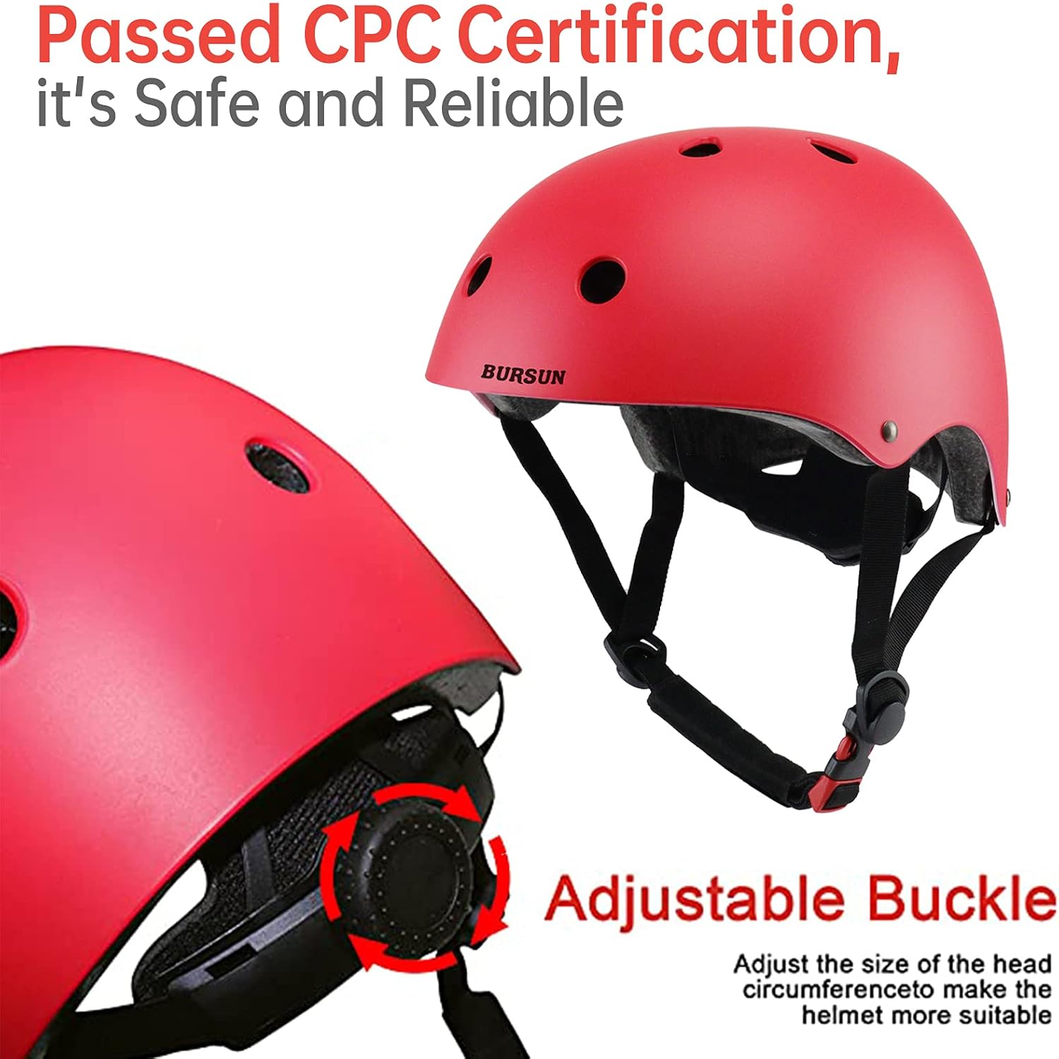 Thumbnail 2 de BURSUN Adjustable Kids Helmet with Protective Gear Set (36–54 cm) for 3–8 Year Olds