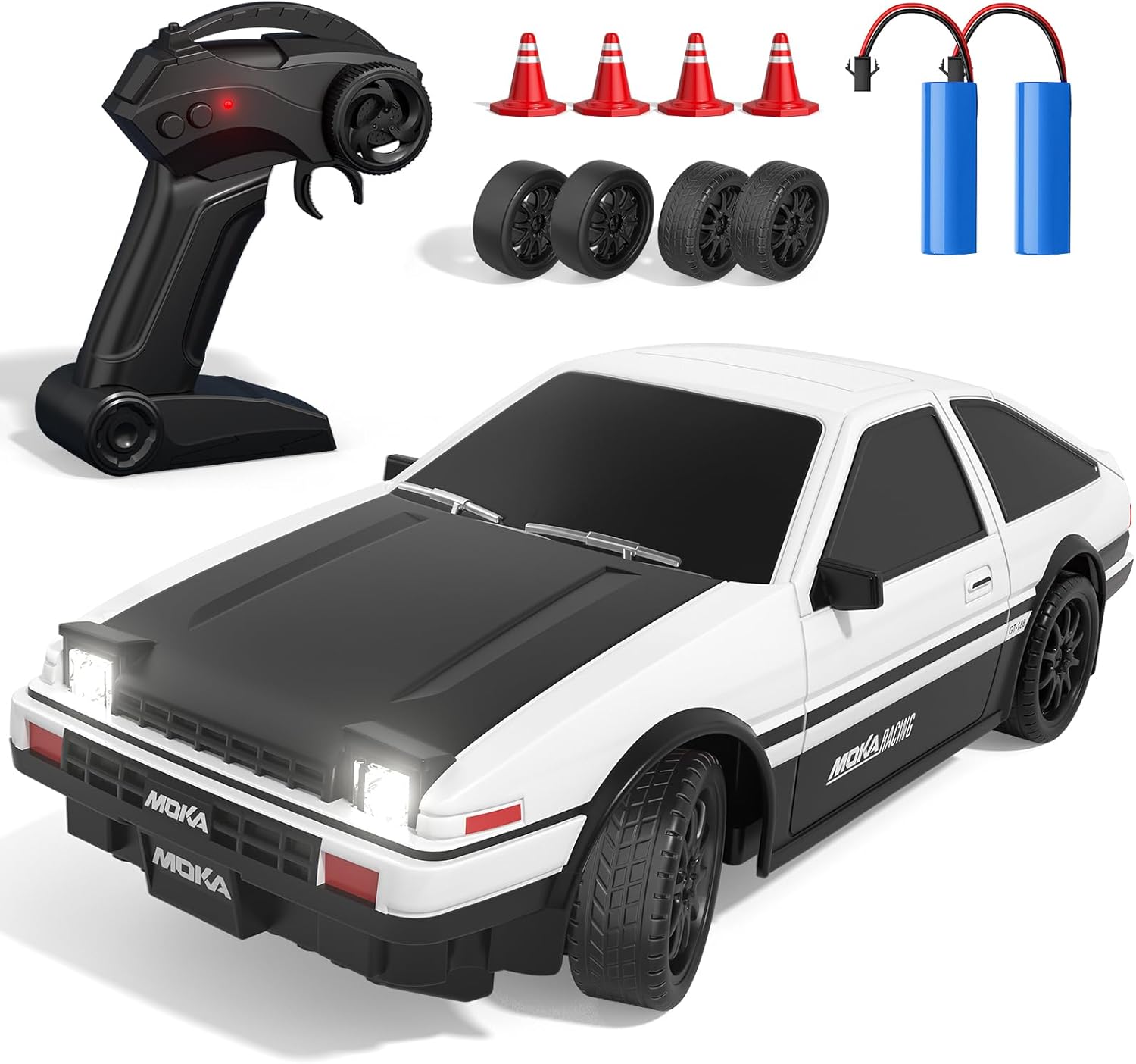 Detalle de RC Drift Car 1:24 Mini 4WD 2.4GHz – 25KM/H drift racing remote control with LED lights