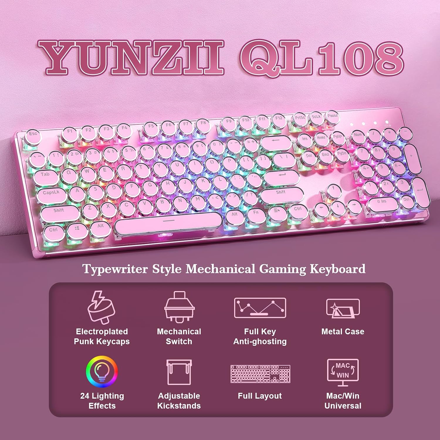 Detalle 2 de YUNZII Mechanical Keyboard, Full-Size