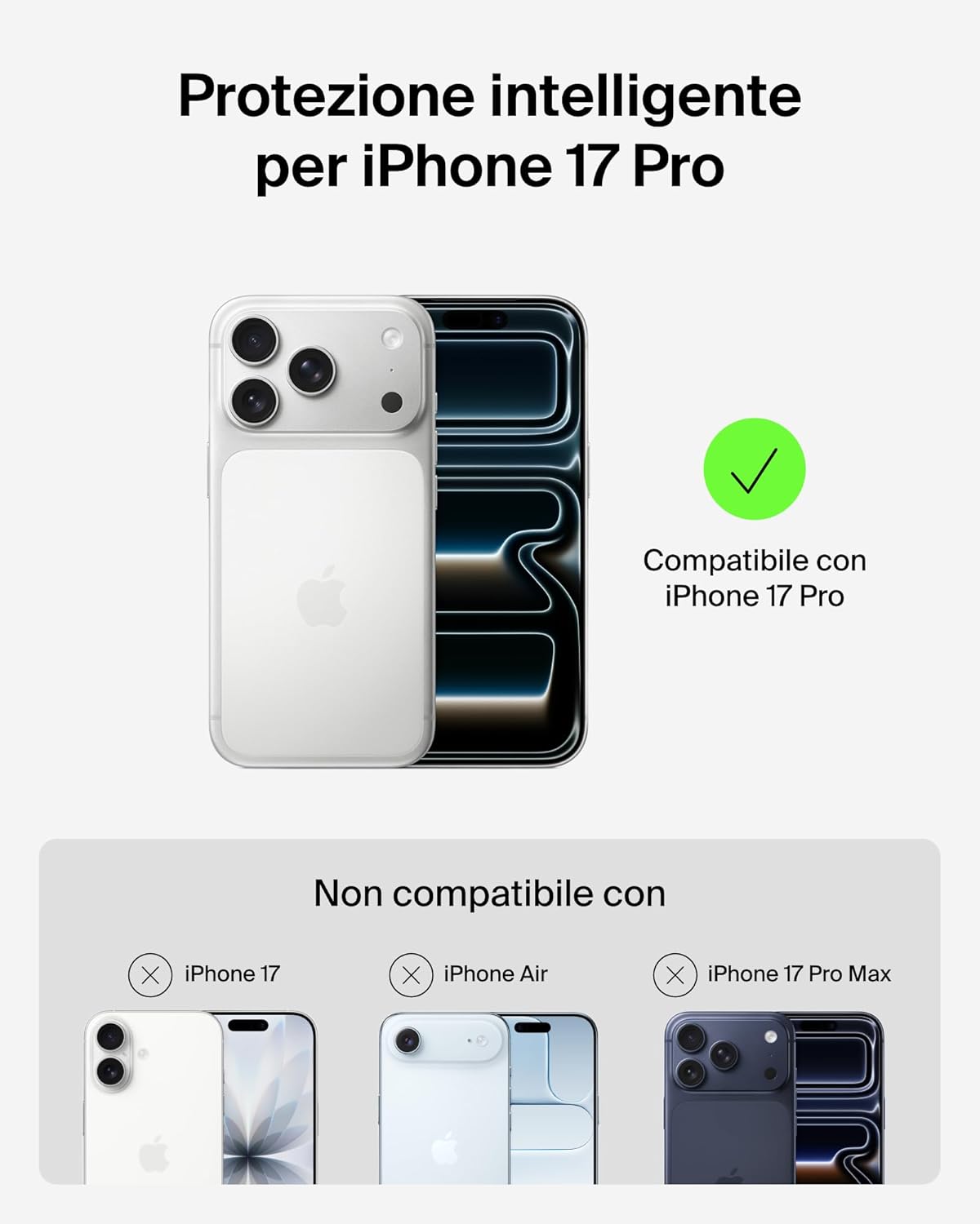 Thumbnail 1 de Belkin SheerForce Grip Cover per iPhone 17 Pro – MagSafe, trasparente rosa, bumper antiscivolo