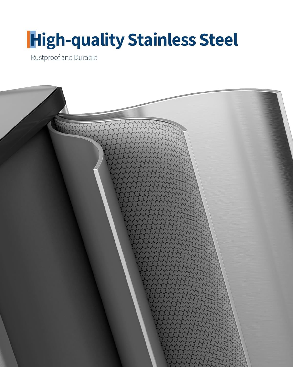 Detalle de GarveeHome 2 x 10.6 gal Stainless Steel Trash Cans ⚙