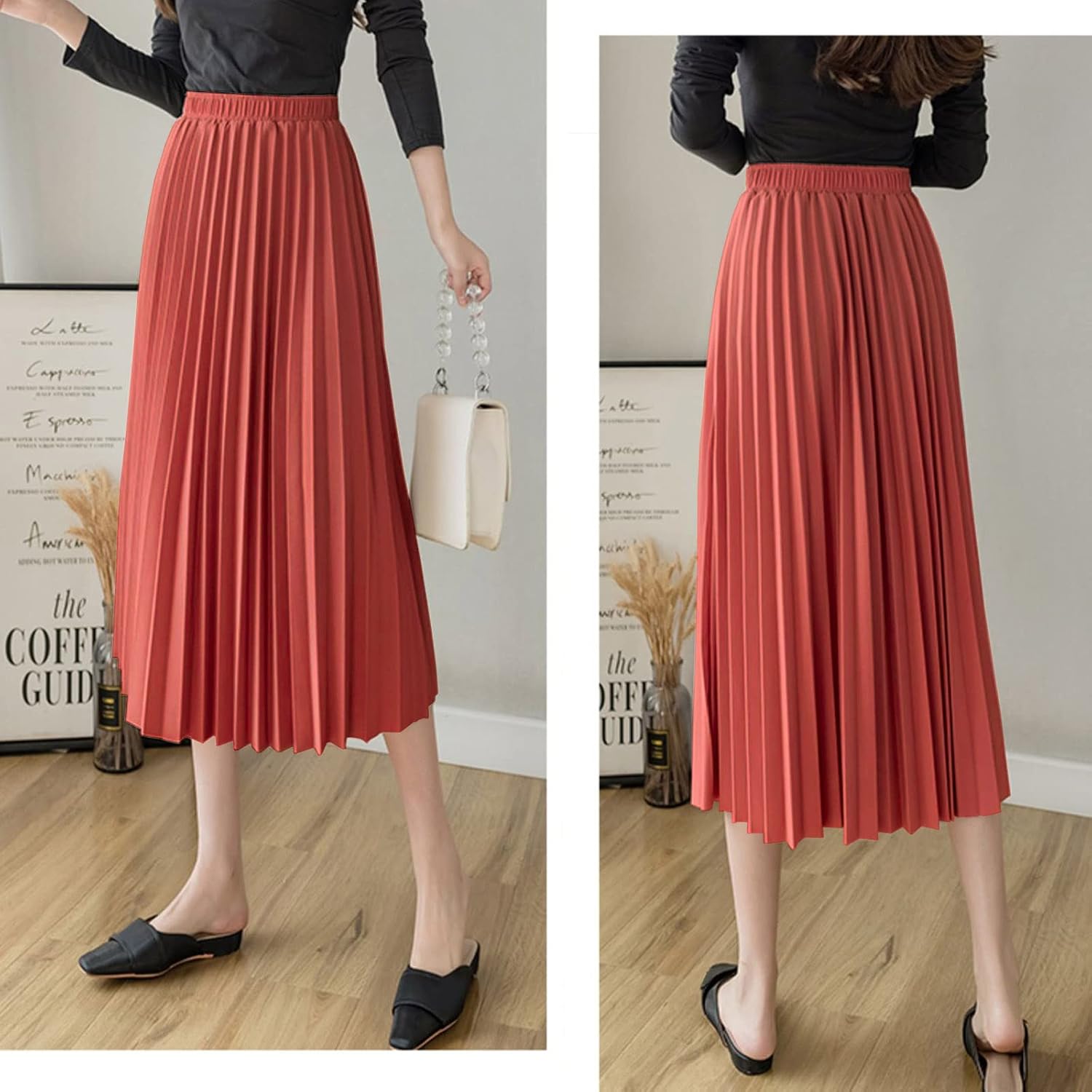 Thumbnail 4 de Velinsak Pleated Women's Skirt, High-Waisted A-Line Midi-to-Max Length