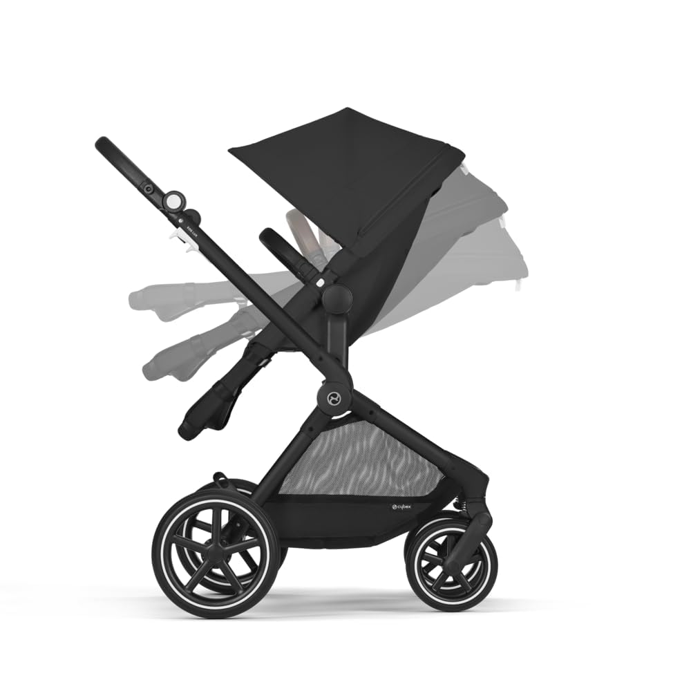 Detalle de CYBEX Gold EOS Lux 2-in-1 Reisesystem Moon Black – stabiler Allrounder ab Geburt bis ca. 4 Jahre