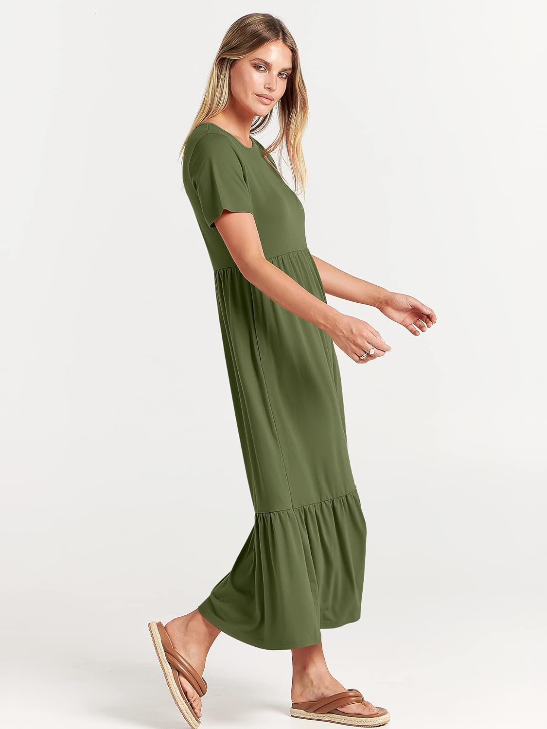 Thumbnail 3 de ANRABESS Women’s 2026 Summer Casual Maxi Dress – Tiered, Flowy A-line with Pockets