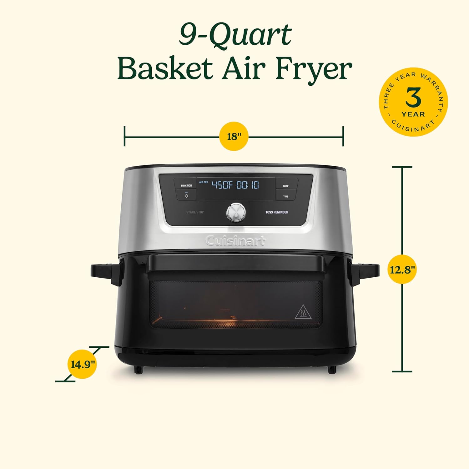 Thumbnail 6 de Cuisinart AIRX-221 9-Quart Basket Air Fryer Oven with Stainless Steel Basket (6 Presets)