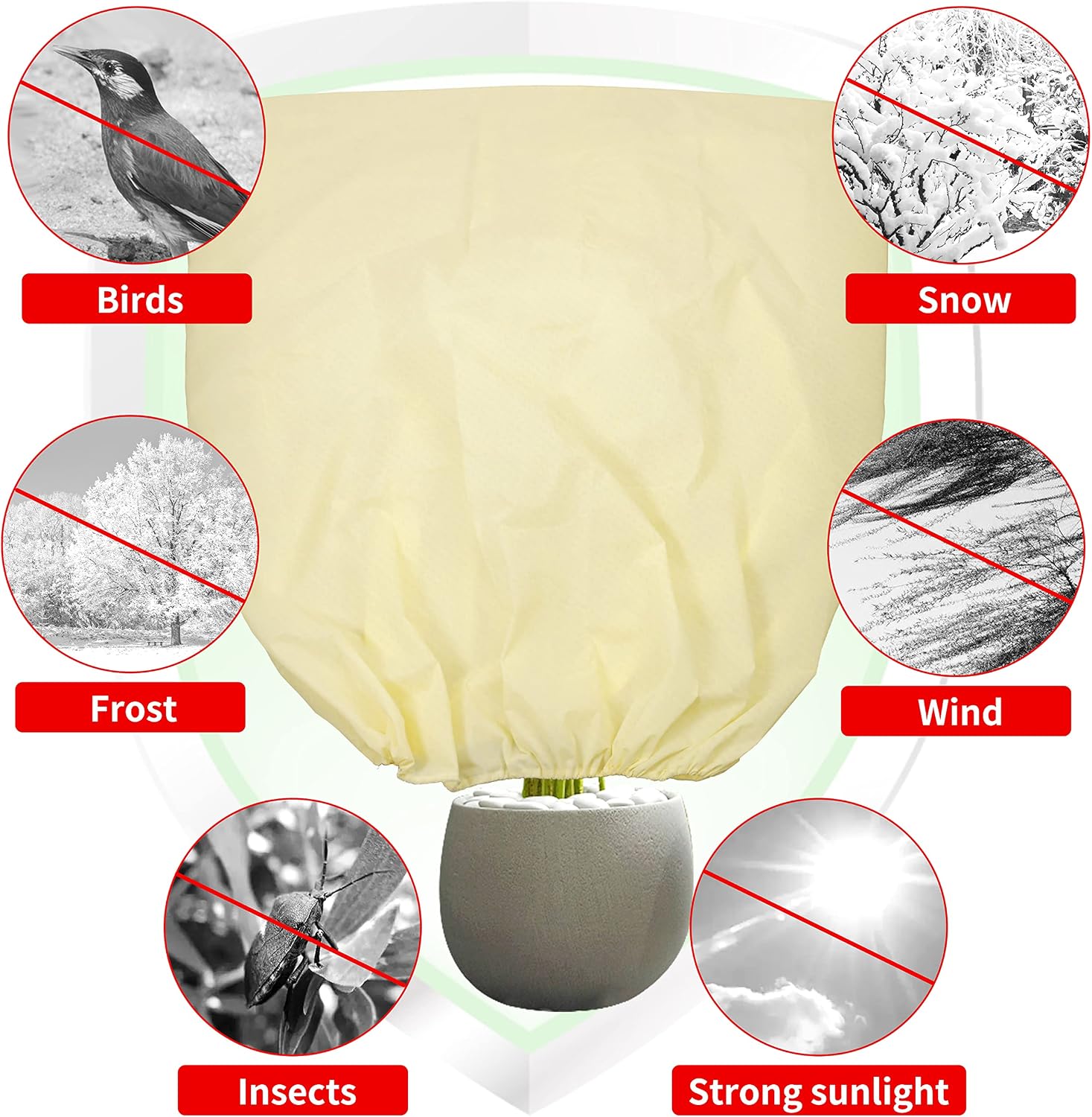 Detalle 2 de 78x41in Plant Covers 4-Pack Frost Cloth for Plants