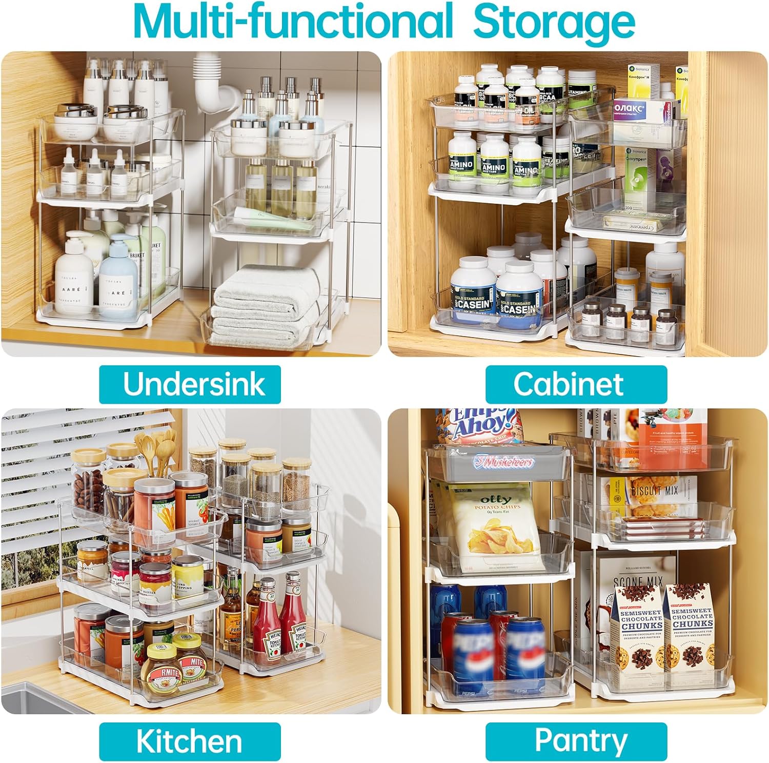 Detalle 2 de Delamu 3-Tier Under Sink Organizer 21x33.5x38 cm