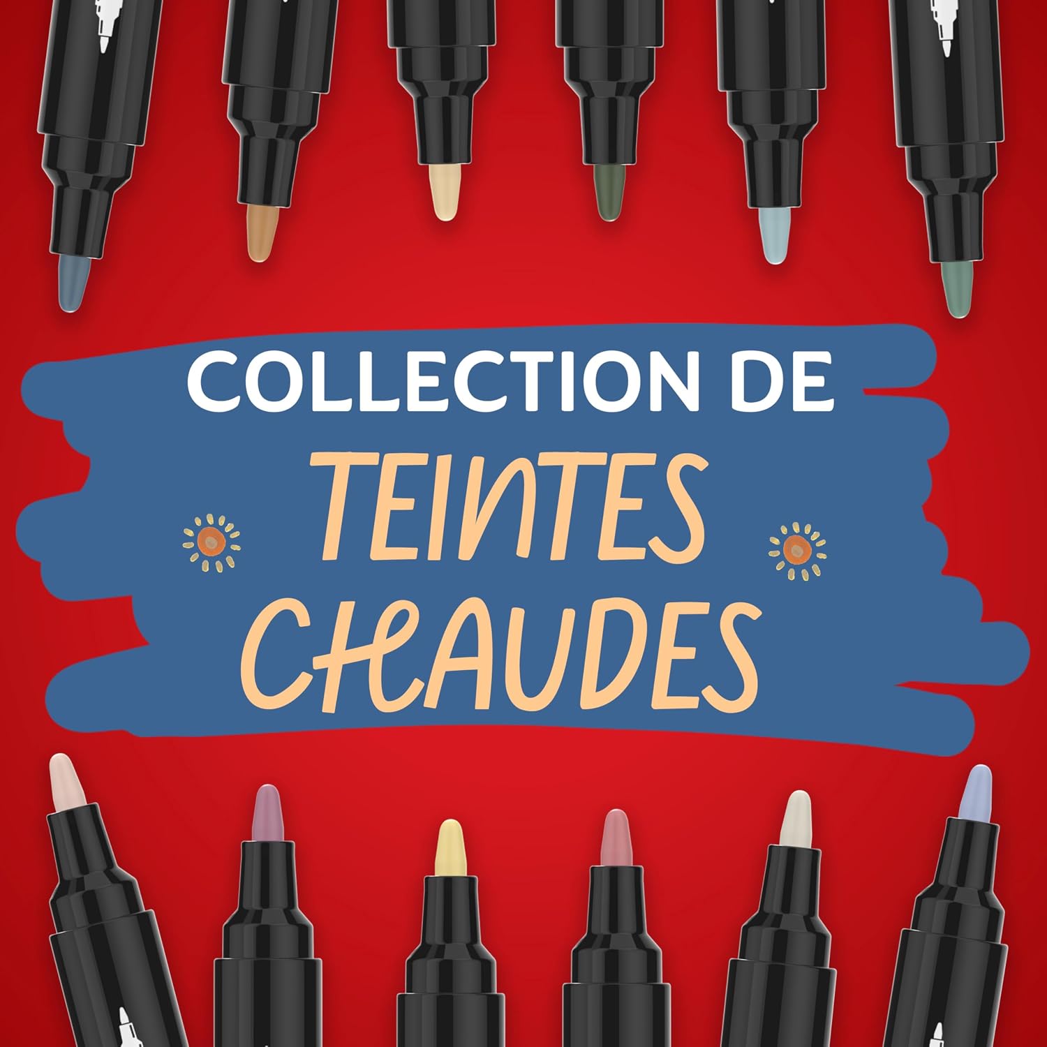 Detalle de Sharpie Bullet™ – Marqueurs créatifs à pointe ogive (trait 2,5 mm), tons chauds