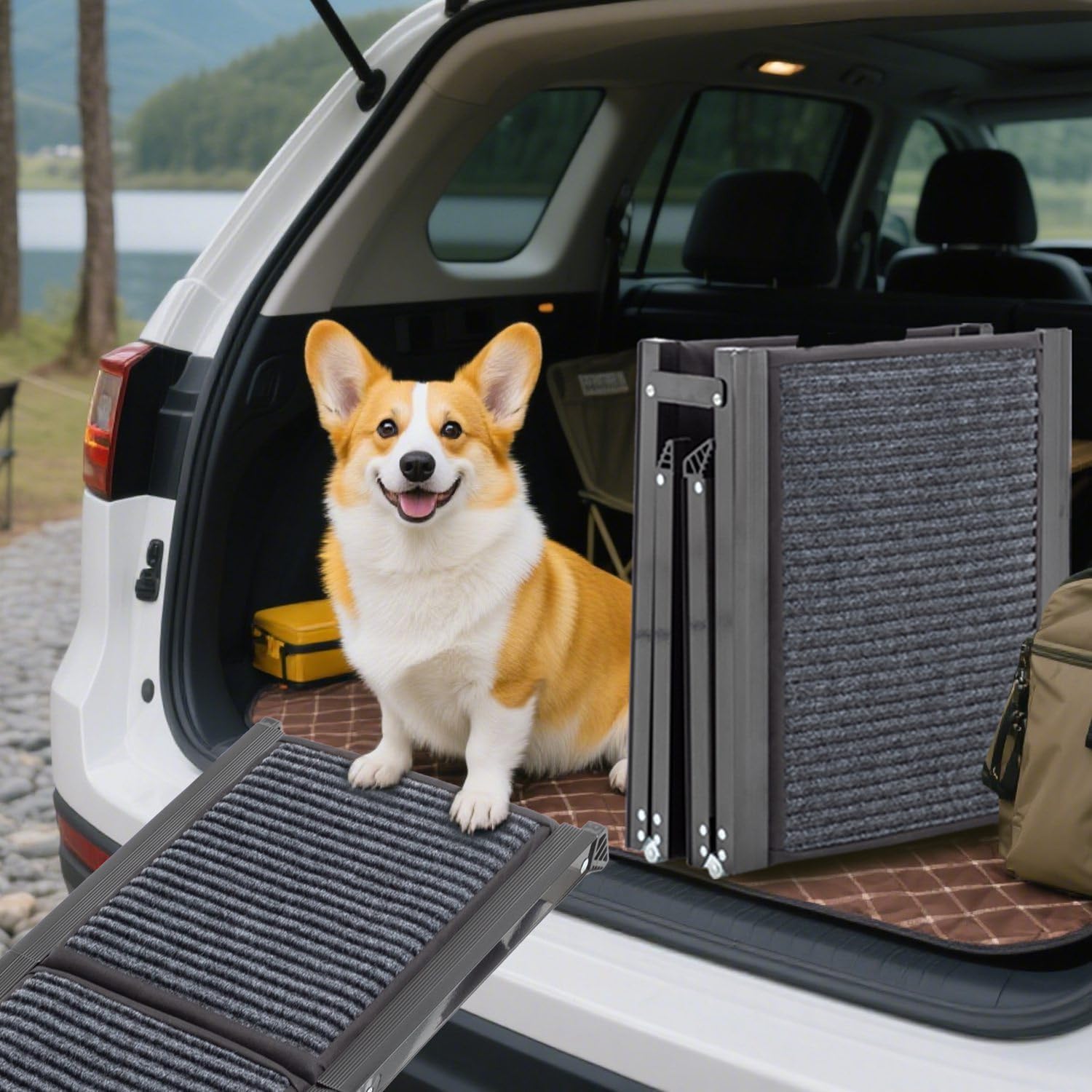 Detalle de PawHaven folding dog ramp 170x44cm