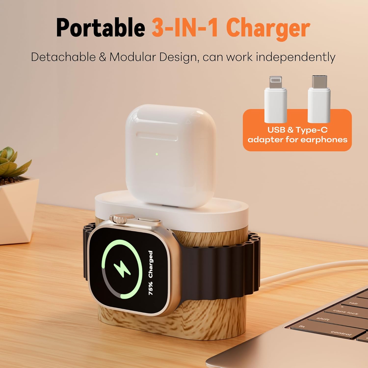 Detalle de COLSUR 6 in 1 wireless charger 25W
