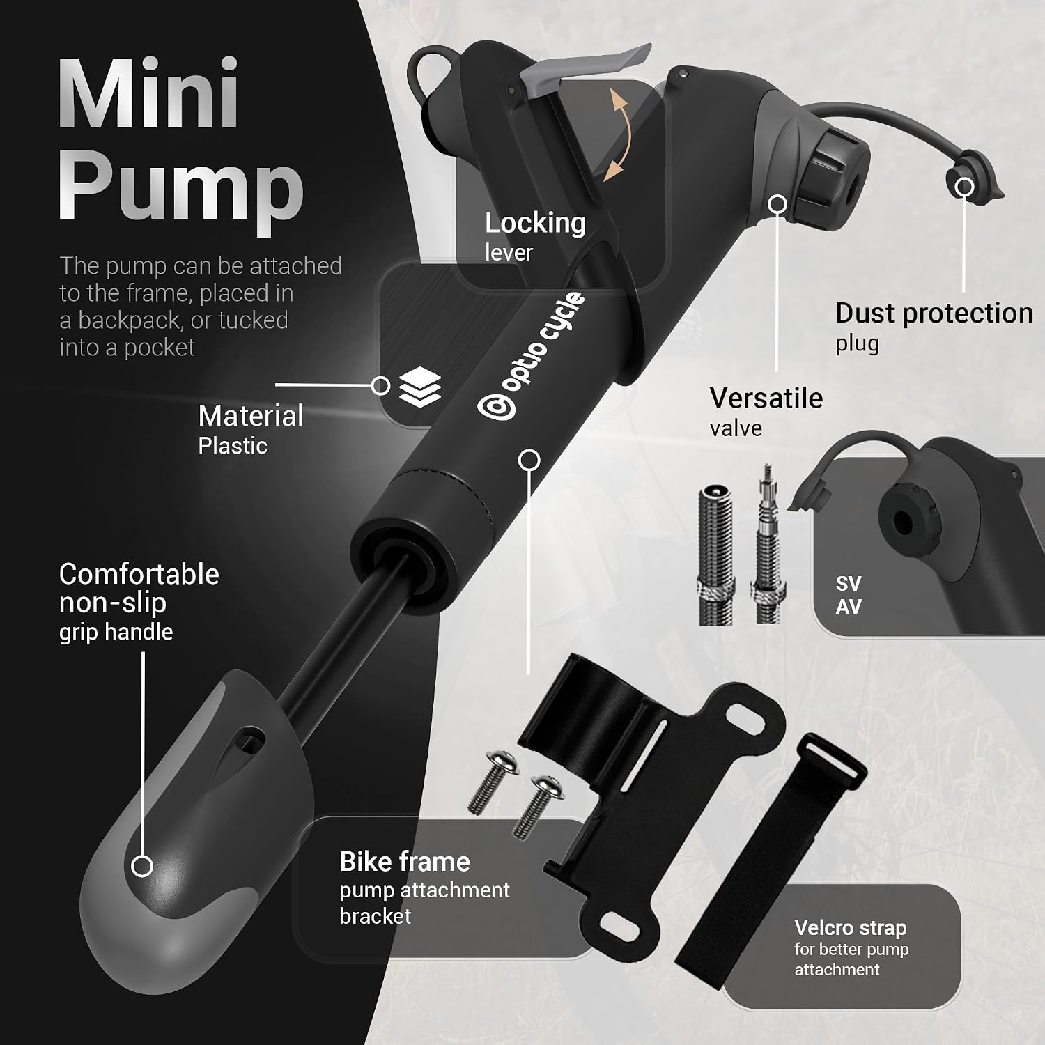 Thumbnail 5 de Mini Bike Pump 120 PSI 8.3 Bar