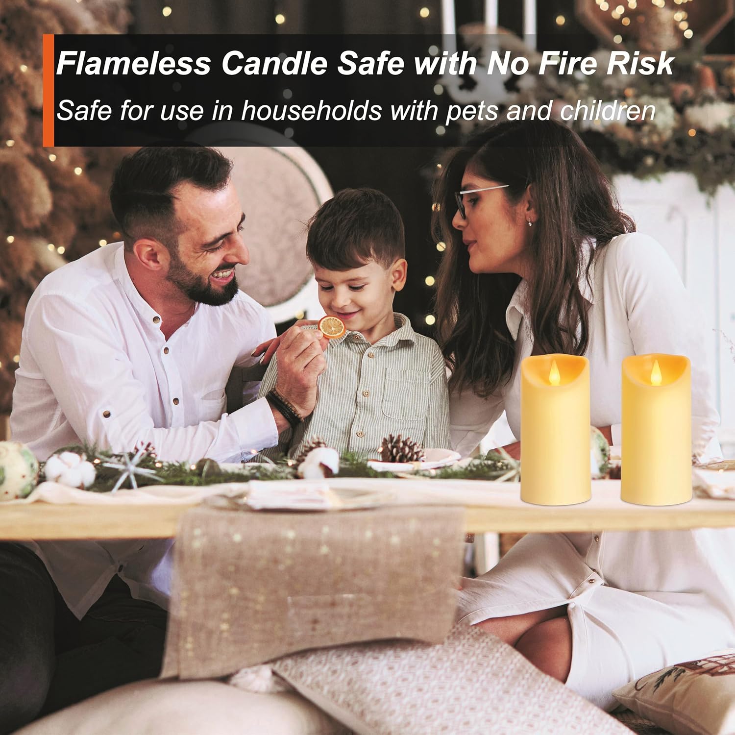 Thumbnail 4 de Auralome LED Battery Pillar Candle 6in