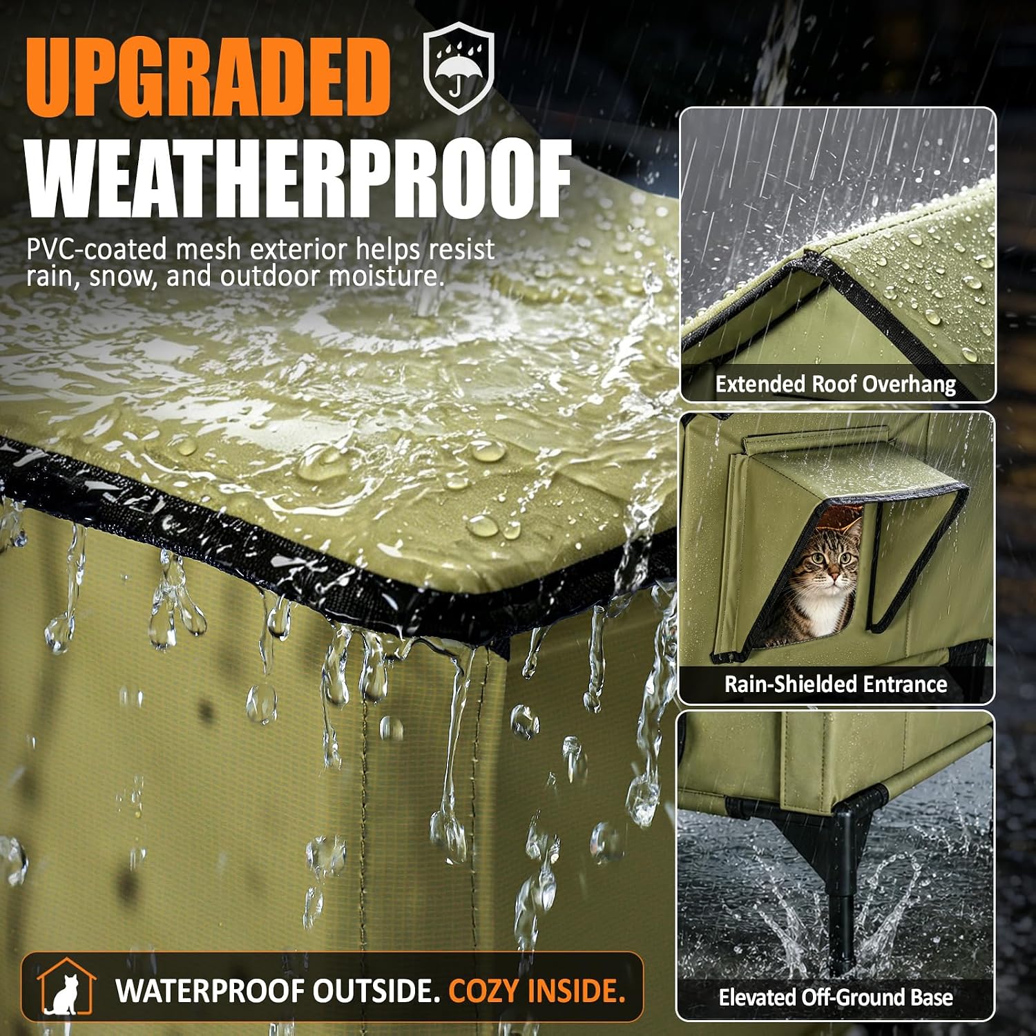 Detalle 2 de GUZROK GA2602 XX-Large Heated Outdoor Cat House, 1500 GSM Body